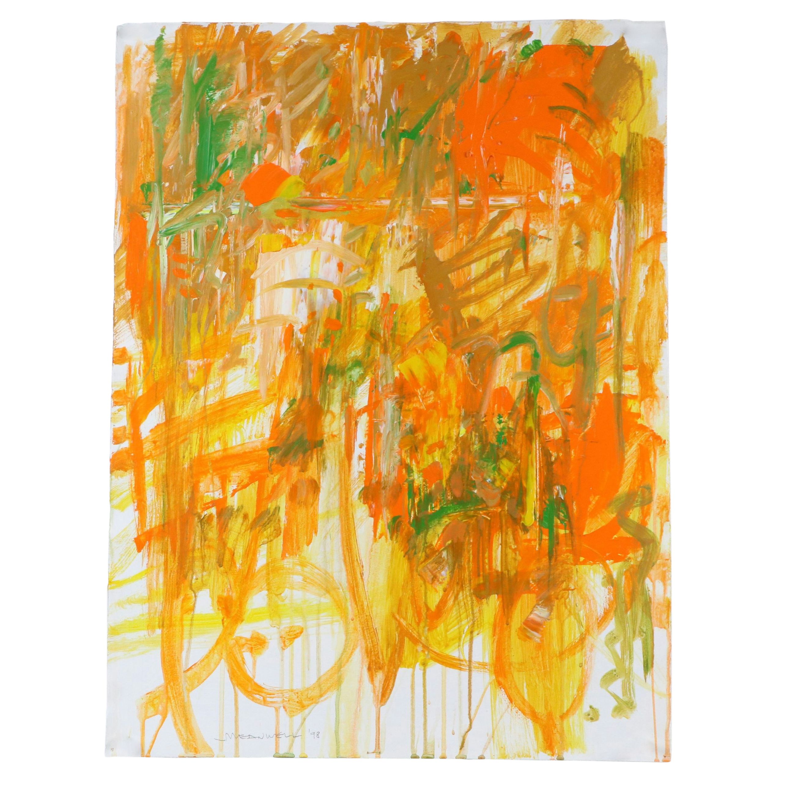 Jack Meanwell Acrylic Painting: Abstract Expressionist, 1998