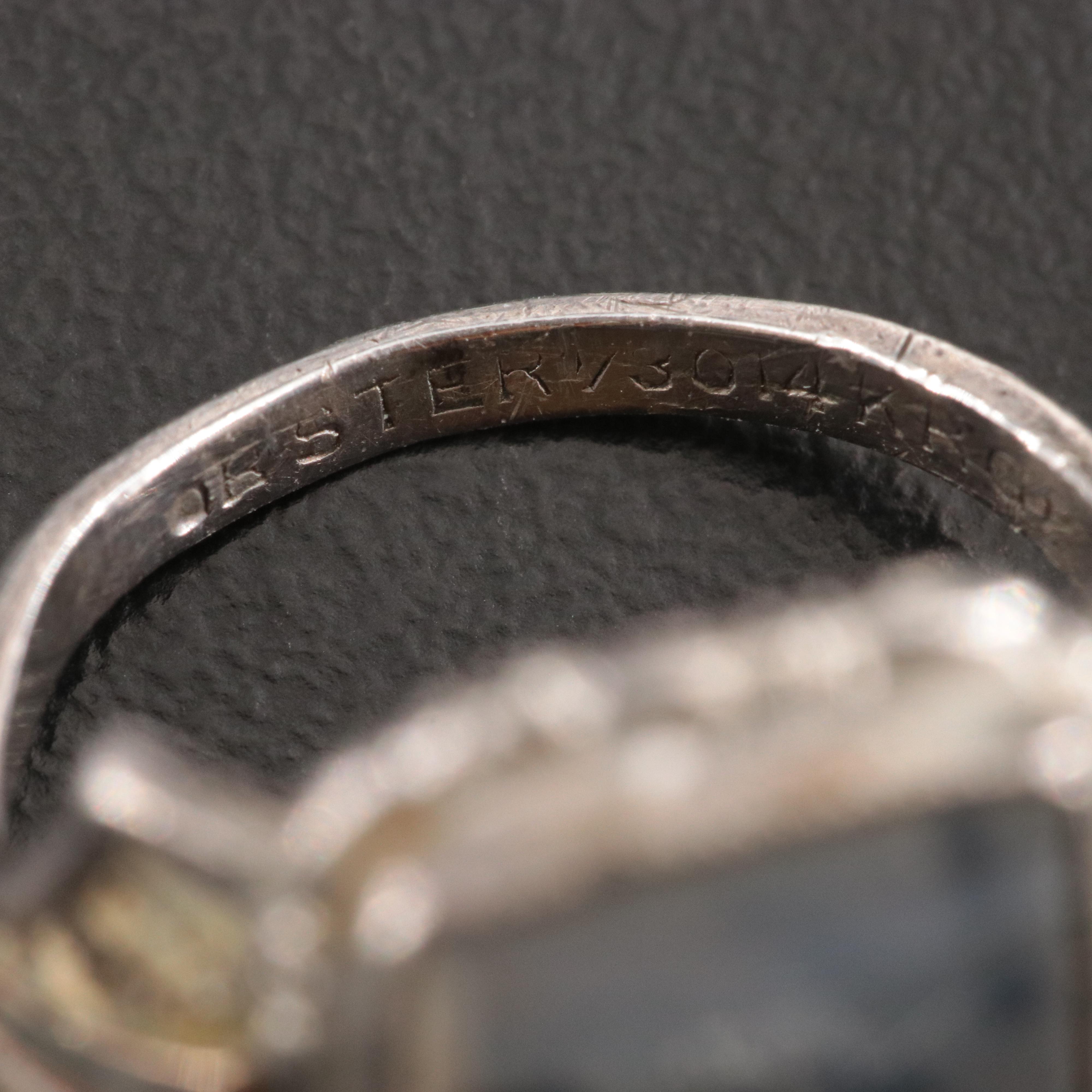 Ostby & Barton Co. Sterling Agate Ring with Gold Tone Accents