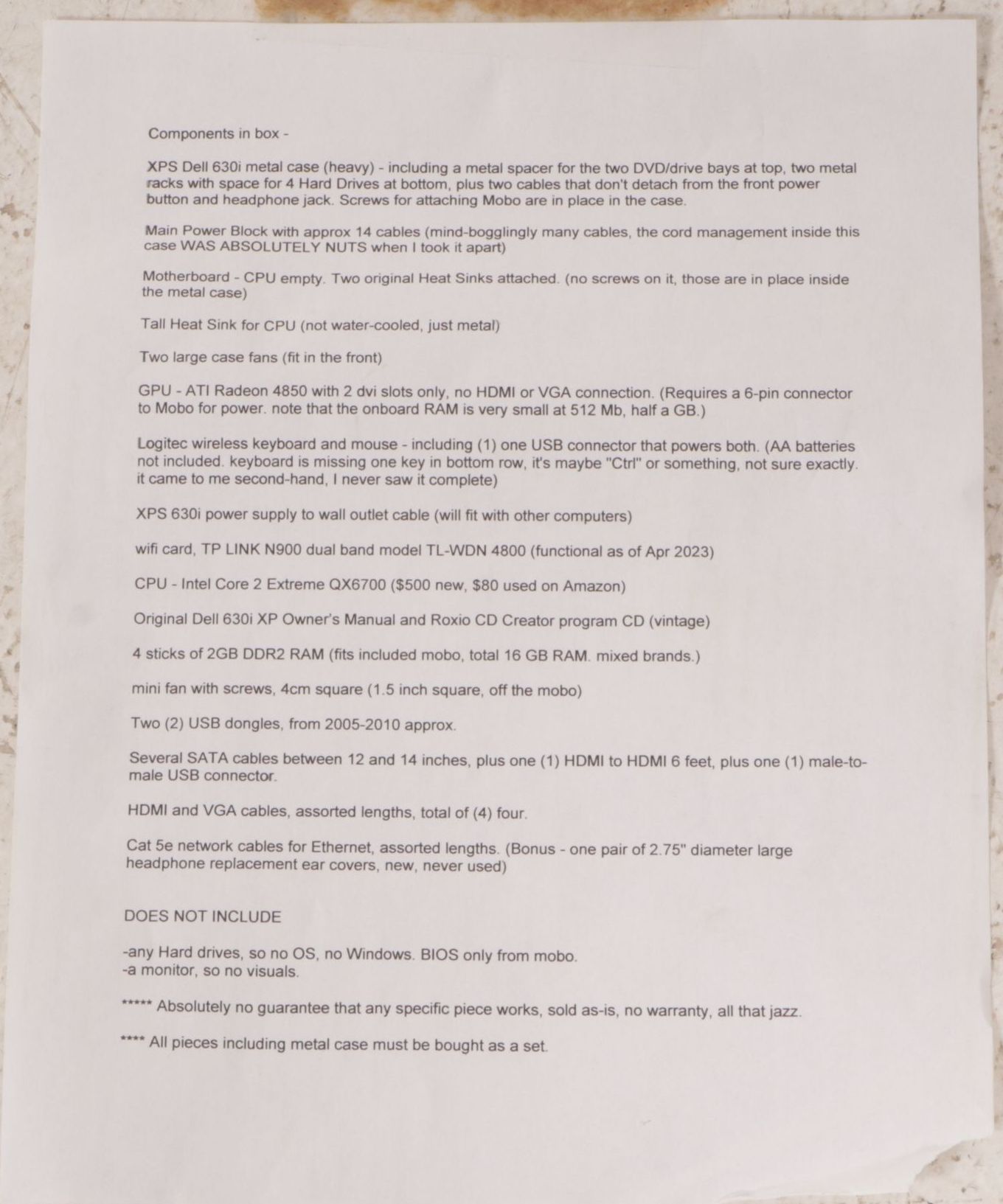 XPS Dell 630i Desktop Shell with Intel Core 2 CPU, Wireless Keyboard and More