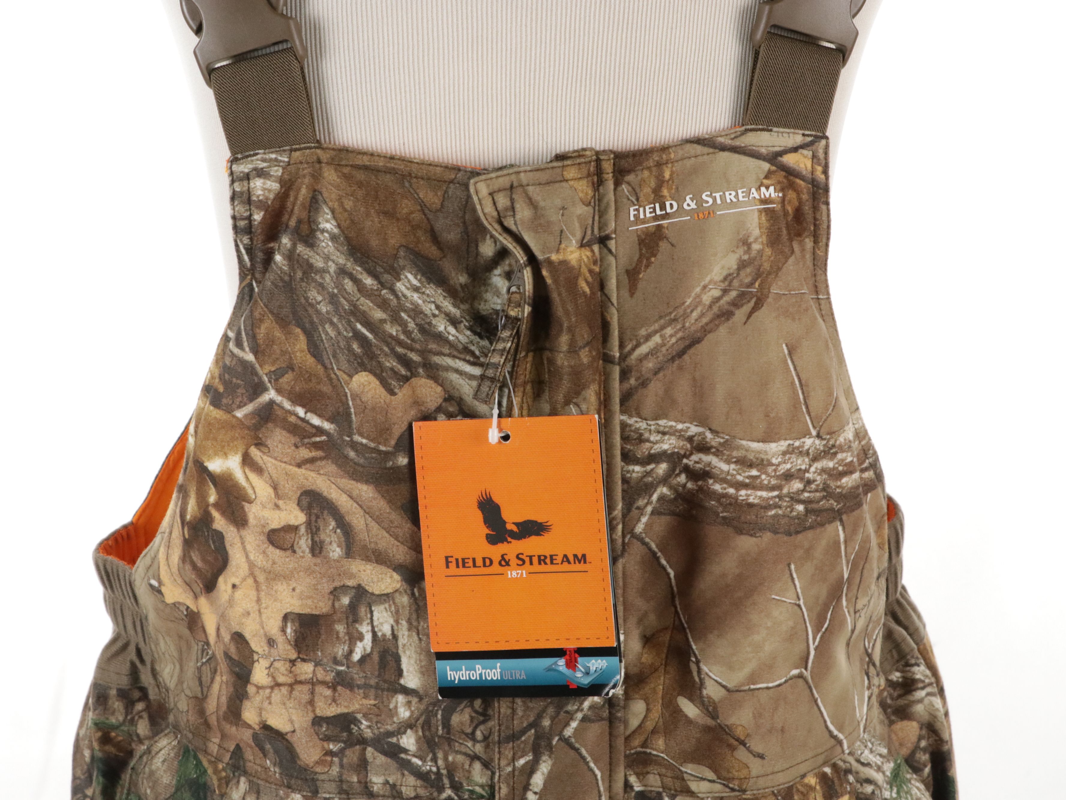 Men's Field & Stream Camouflage Insulated Bib, Hunting Jacket & Gloves, With Tag
