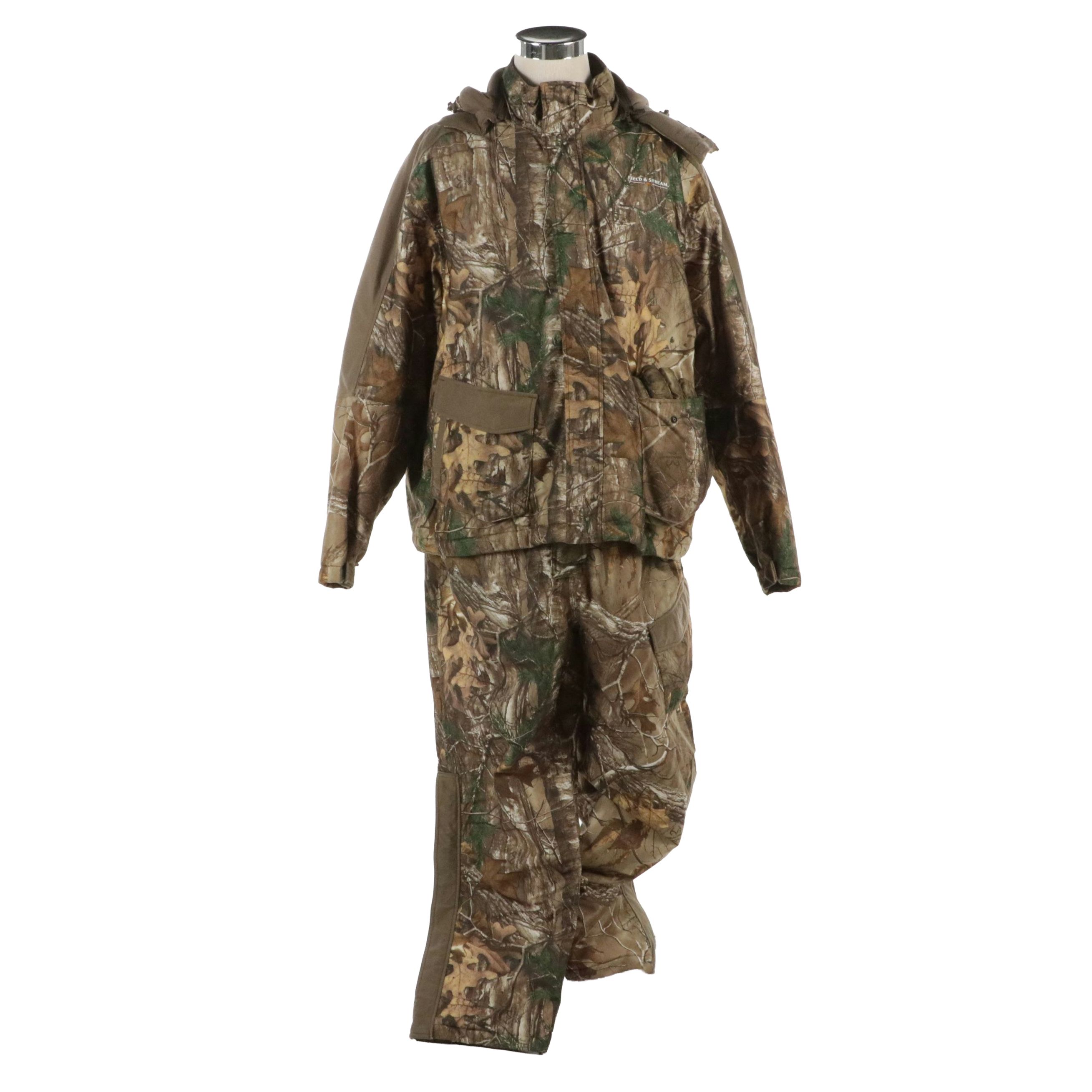 Men's Field & Stream Camouflage Insulated Bib, Hunting Jacket & Gloves, With Tag