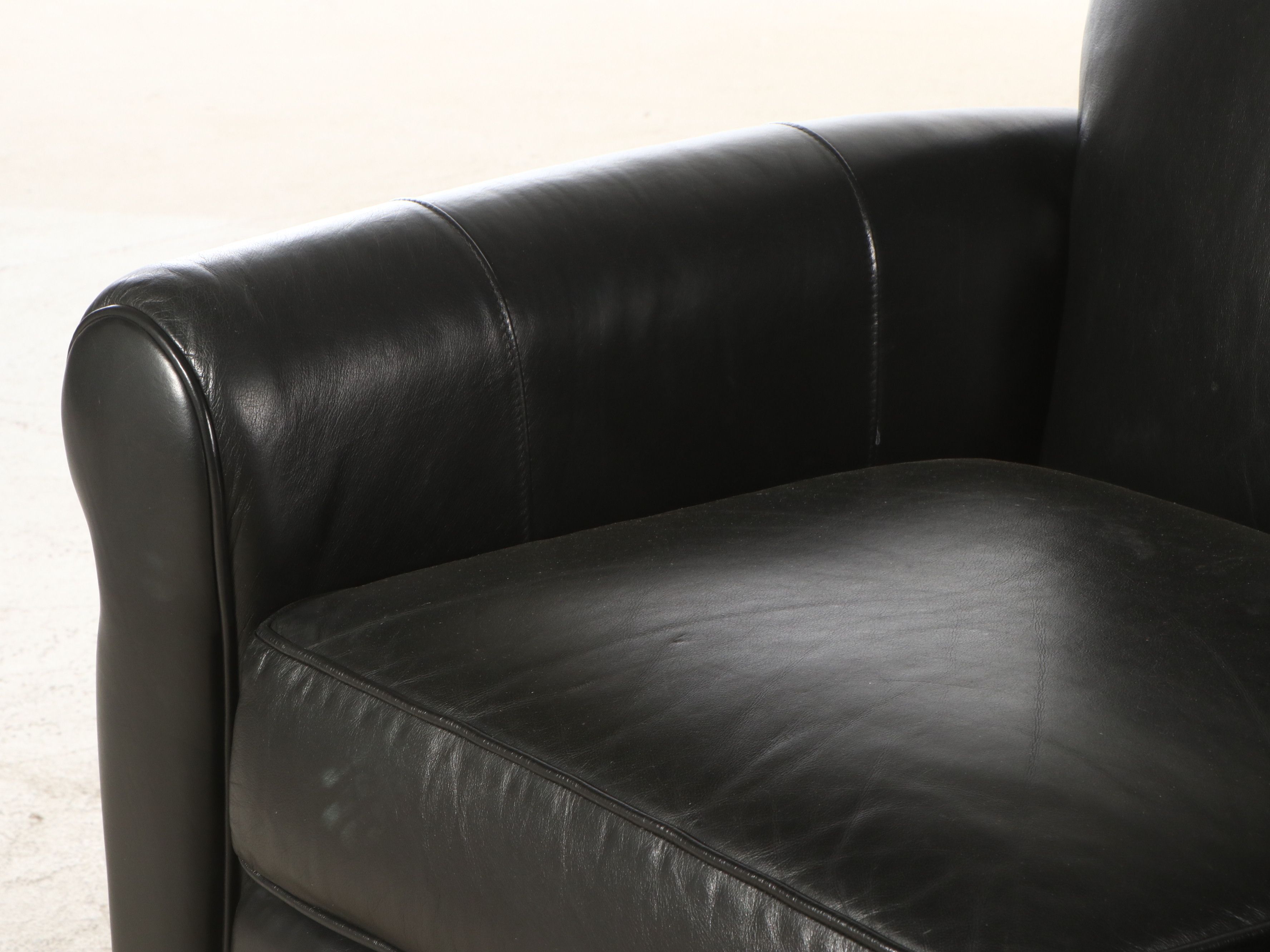 Smith Brothers of Berne Leather Club Style Sofa