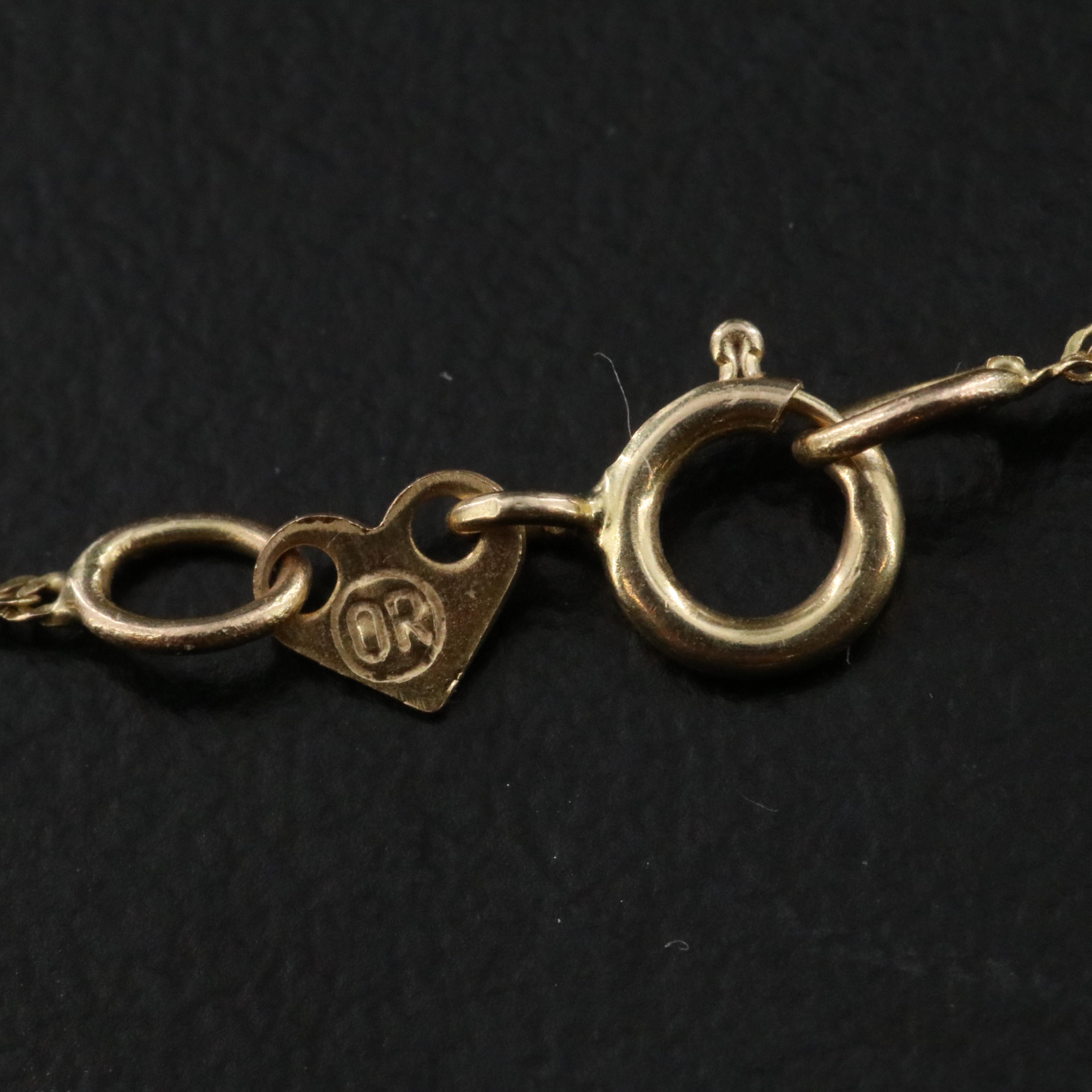 14K 0.07 CTW Diamond Pendant on Tri-Color Chain Necklace