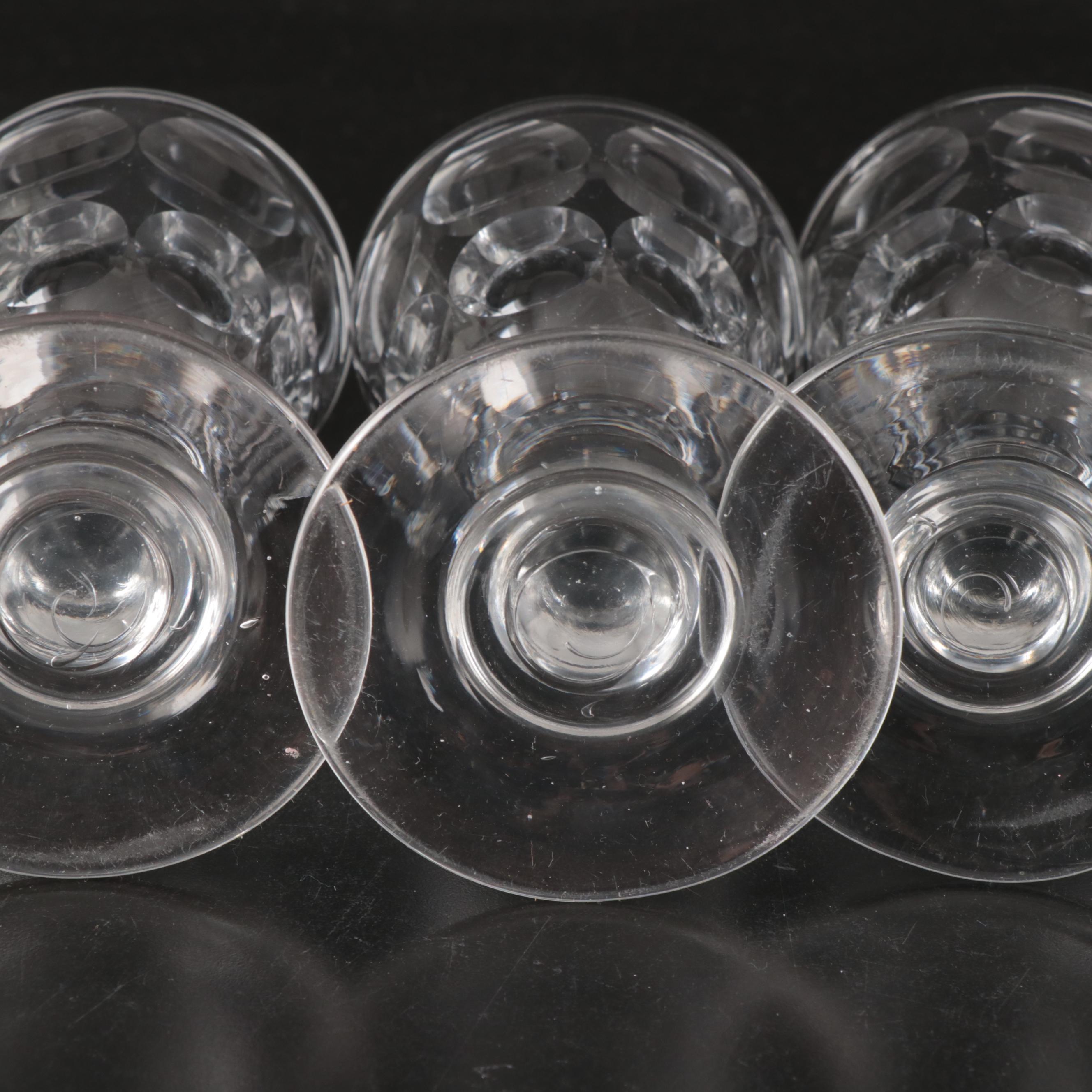 Signed Daum Crystal Freeform Bowl with Vase, Goblets, and More Glassware