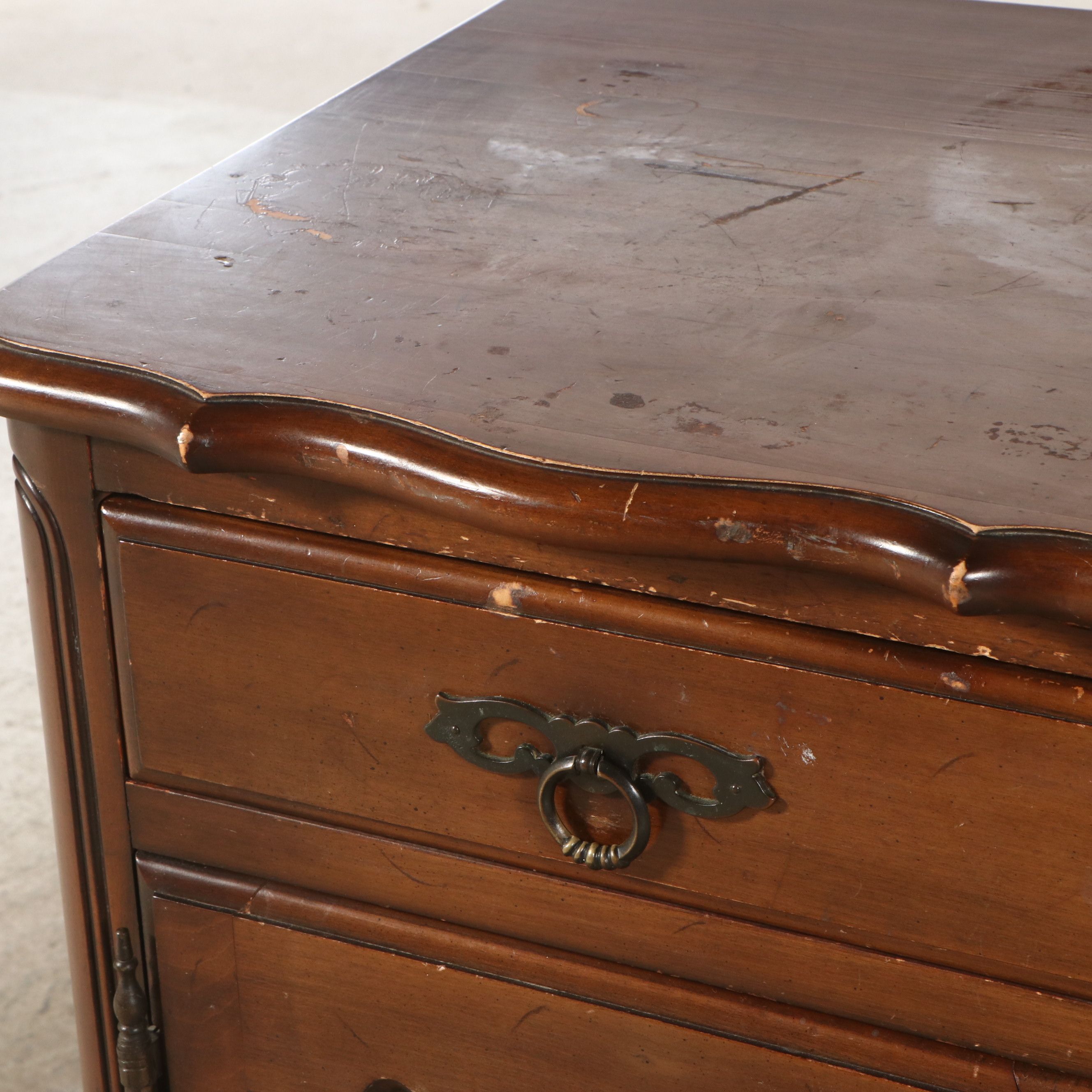 French Provincial Style Carved Wood Cabinet, Early to Mid-20th Century