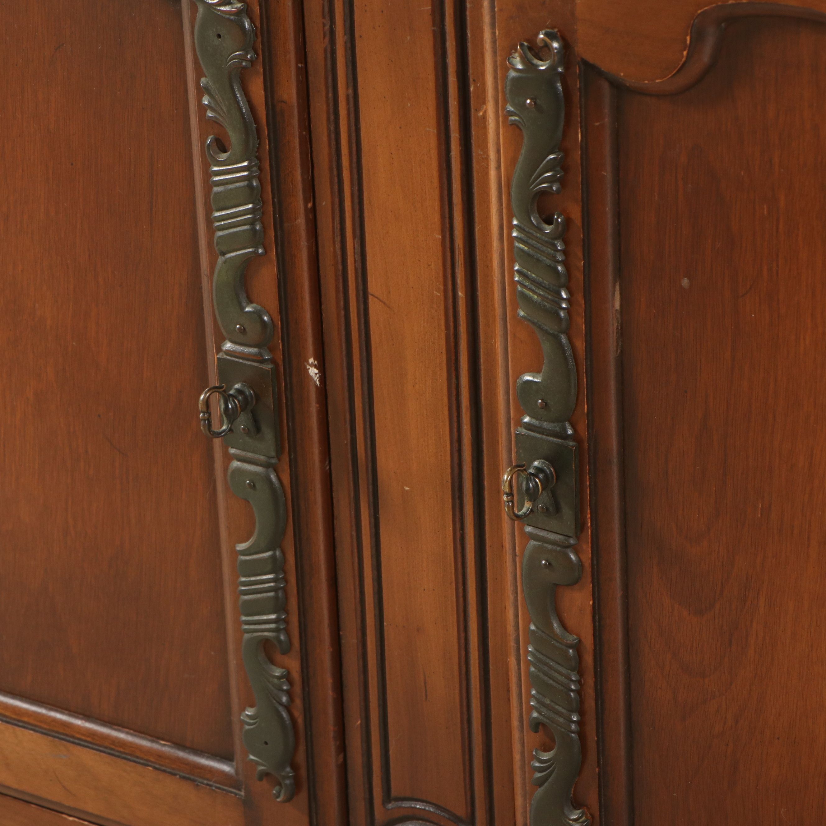 French Provincial Style Carved Wood Cabinet, Early to Mid-20th Century