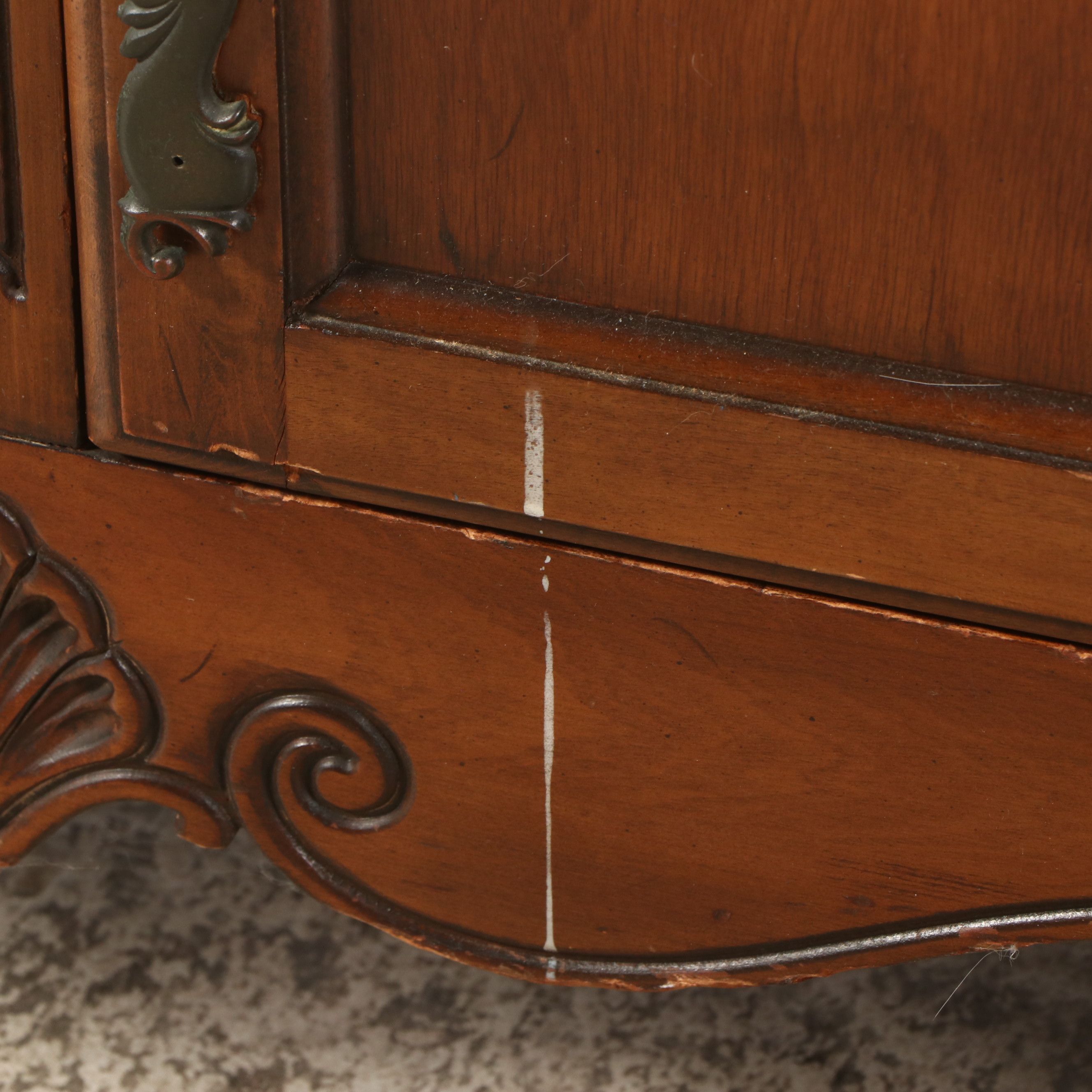 French Provincial Style Carved Wood Cabinet, Early to Mid-20th Century