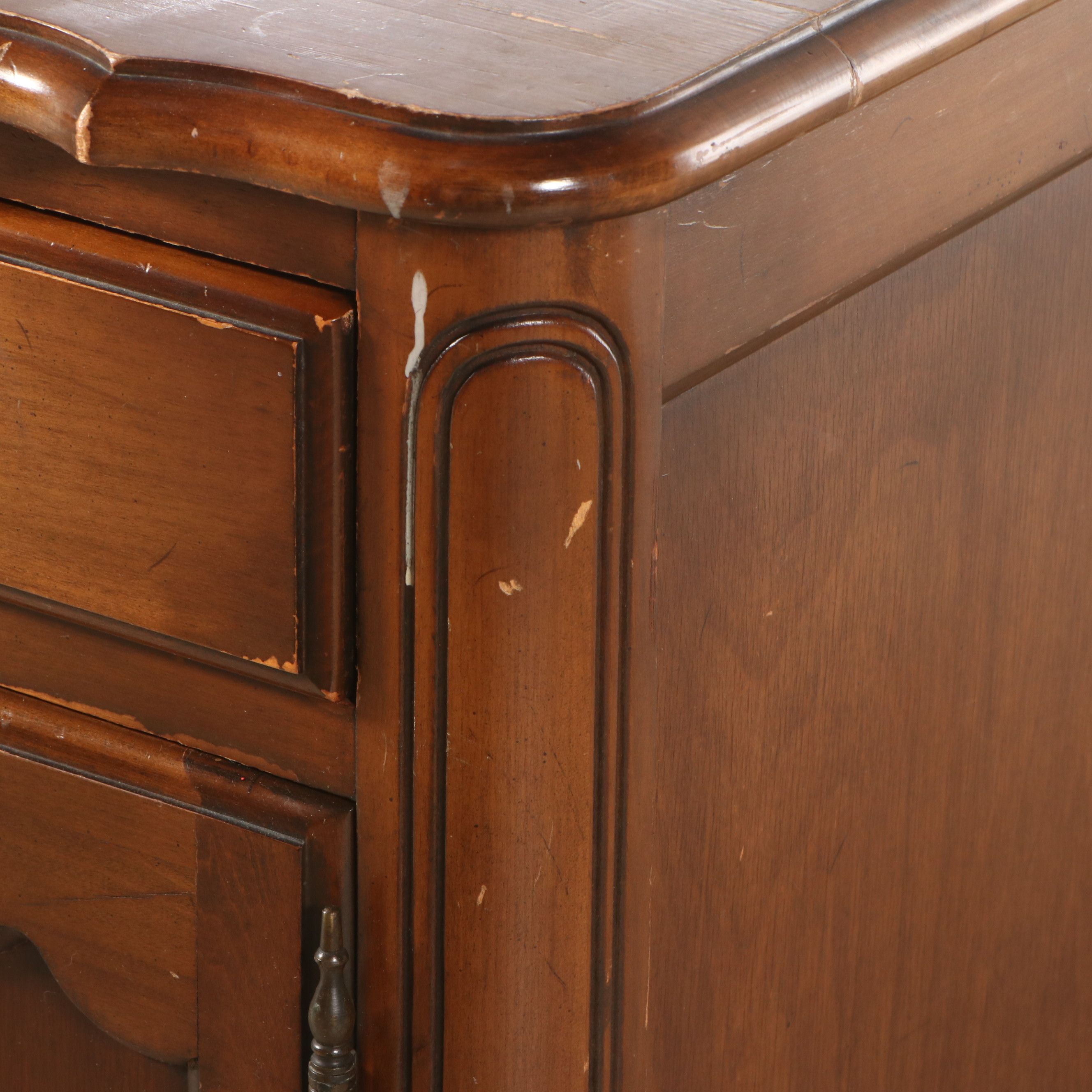 French Provincial Style Carved Wood Cabinet, Early to Mid-20th Century