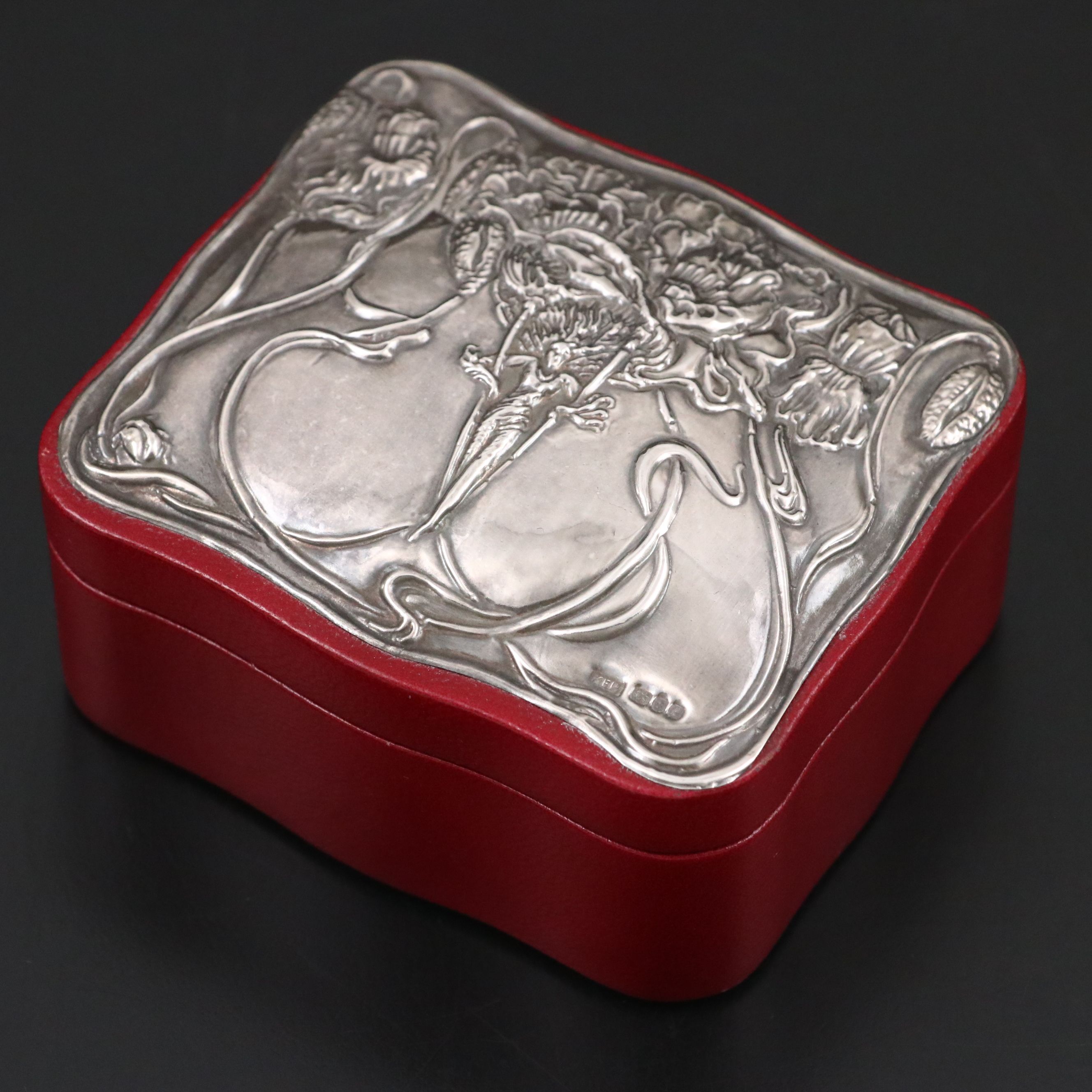 Keyford Frames Sterling Silver Leather Bound Box, Other Silver Plate Tableware