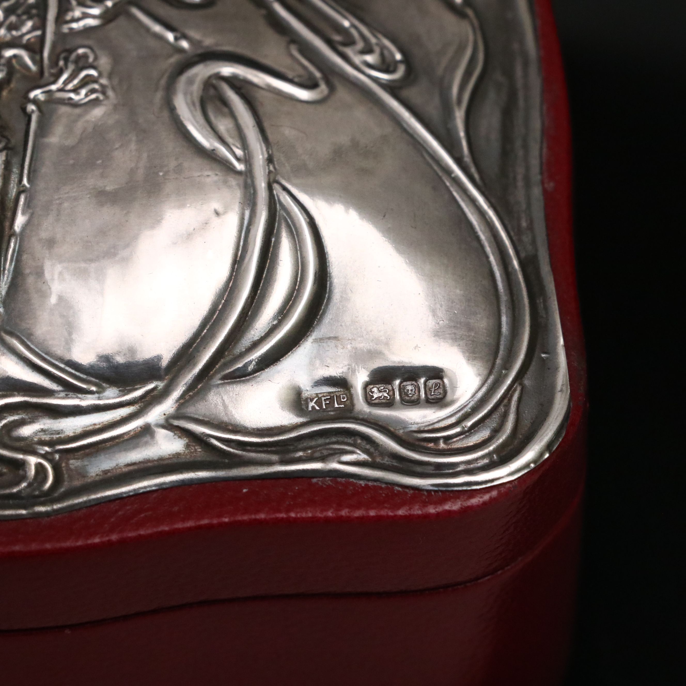 Keyford Frames Sterling Silver Leather Bound Box, Other Silver Plate Tableware