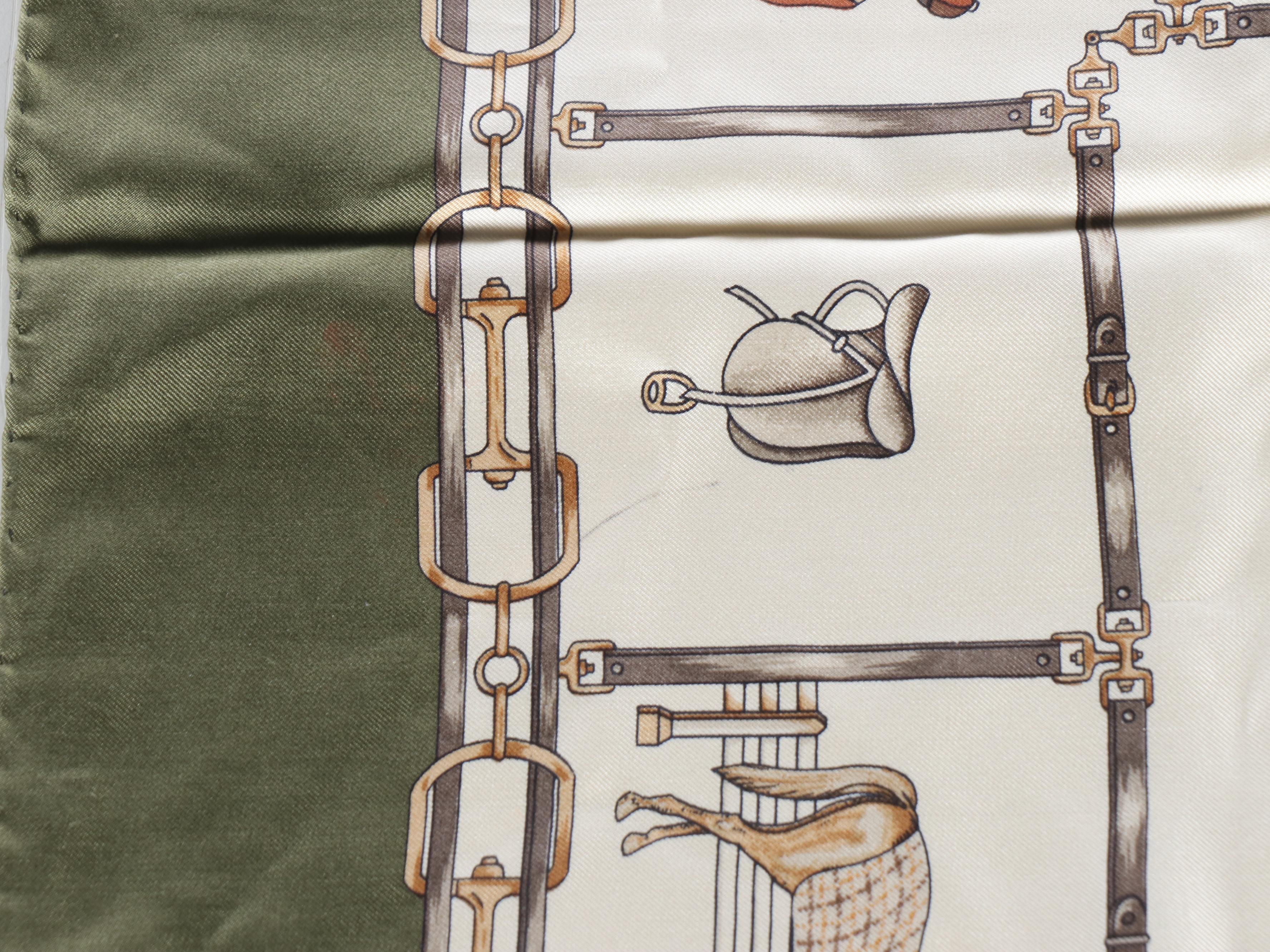 Celine Thoroughbred Racing Scarf 90 in Silk Twill