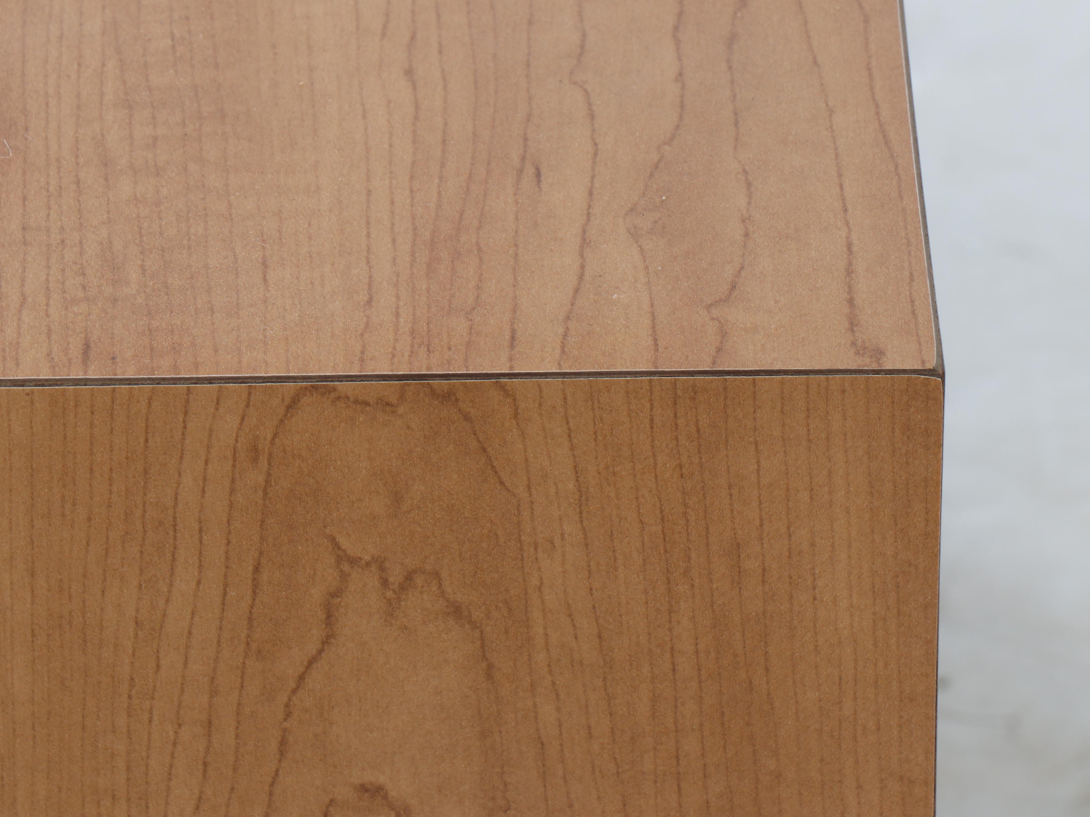 Mid Century Modern Style Wood Side Table with Attached Lamp