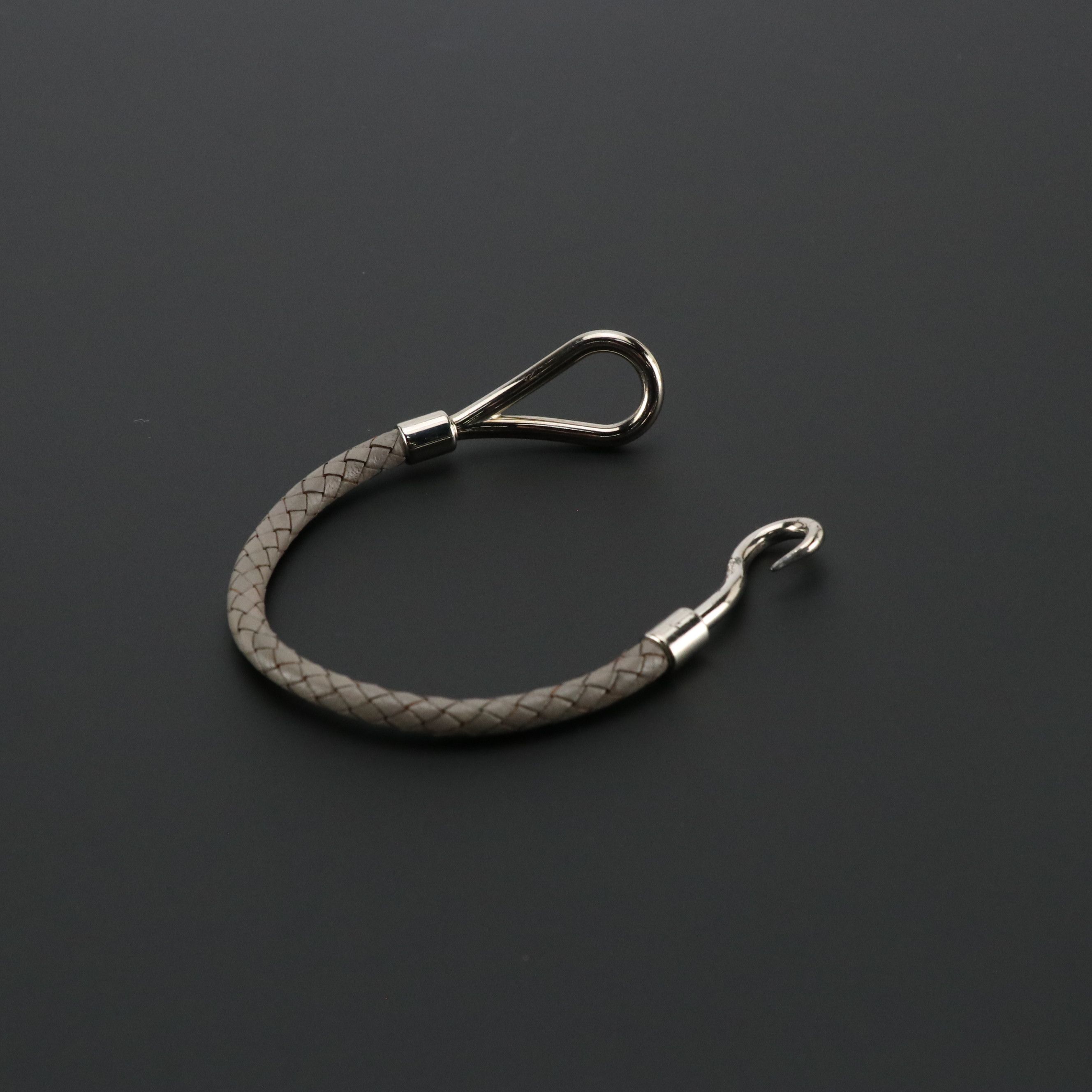 Hermès Jumbo Hook Braided Leather Bracelet