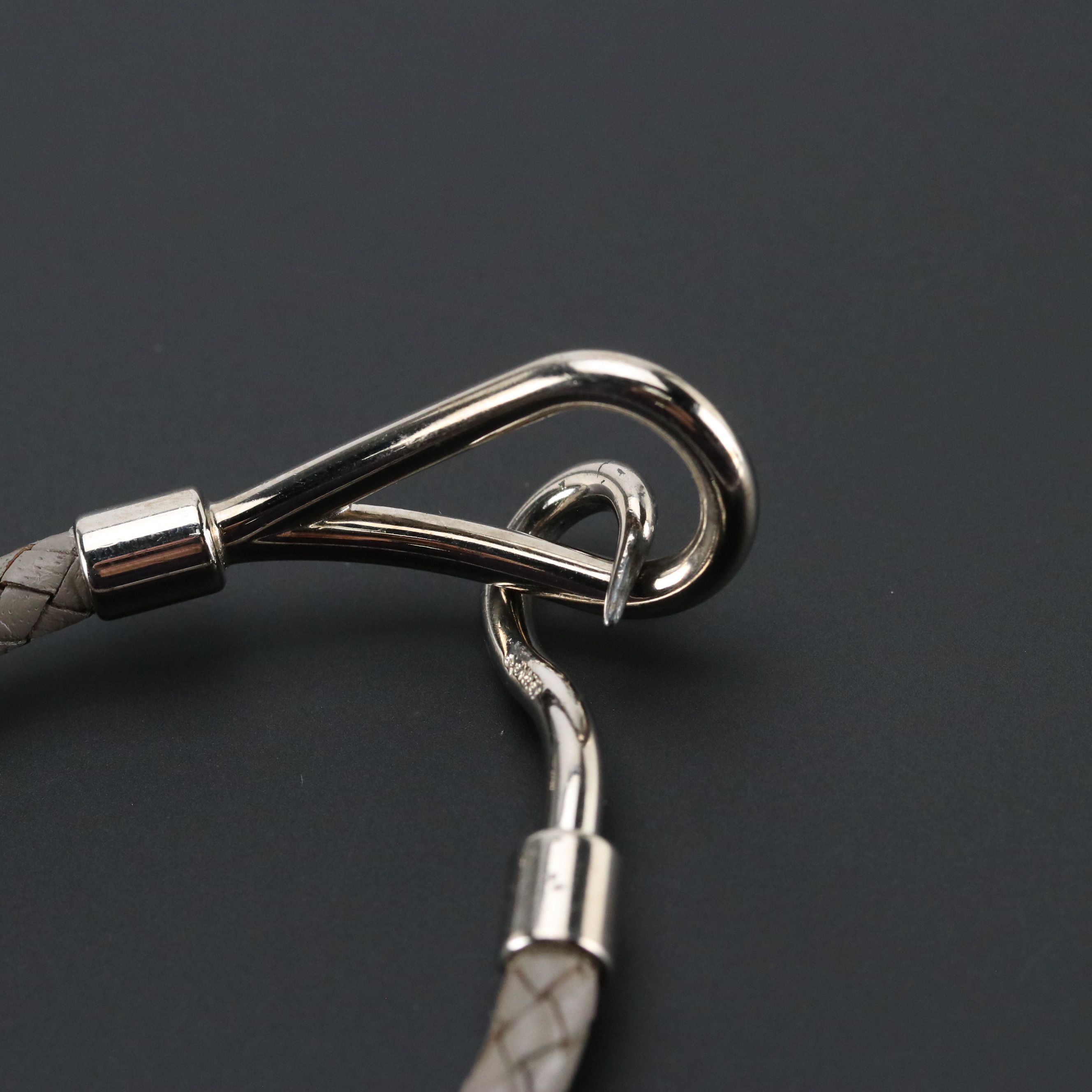 Hermès Jumbo Hook Braided Leather Bracelet
