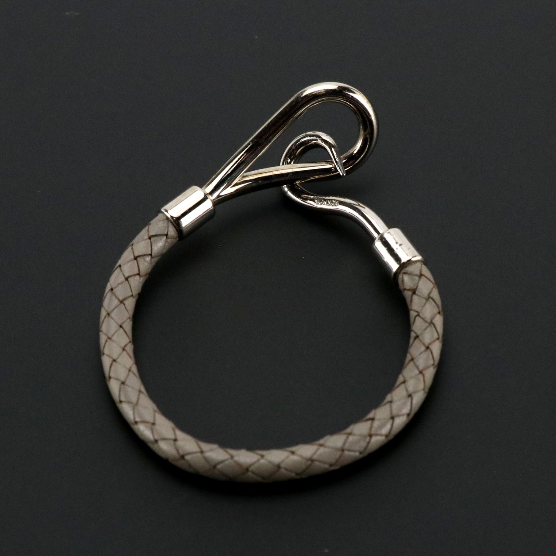 Hermès Jumbo Hook Braided Leather Bracelet