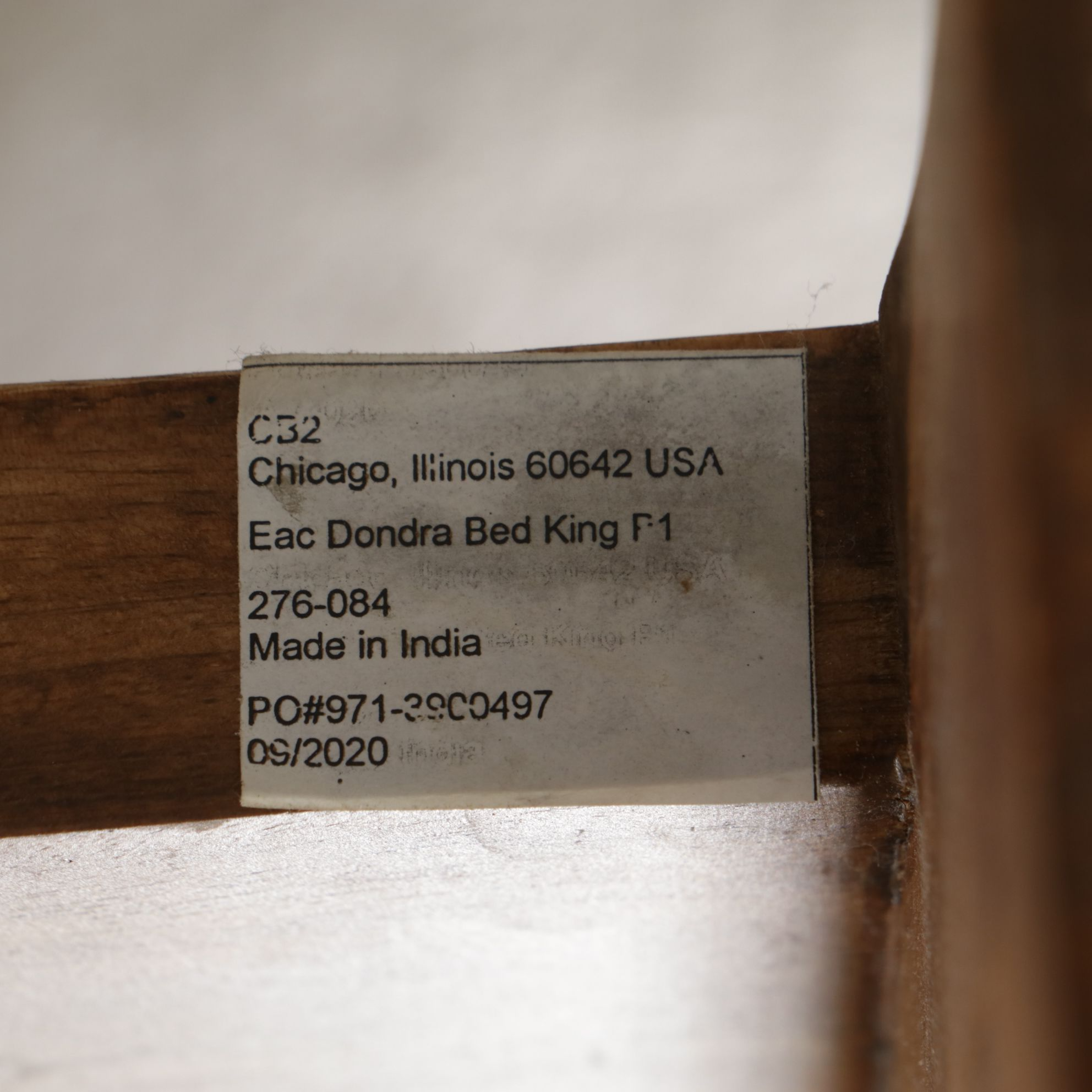 CB2 "Dondra" Reclaimed Teak King Size Bed Frame, 2020