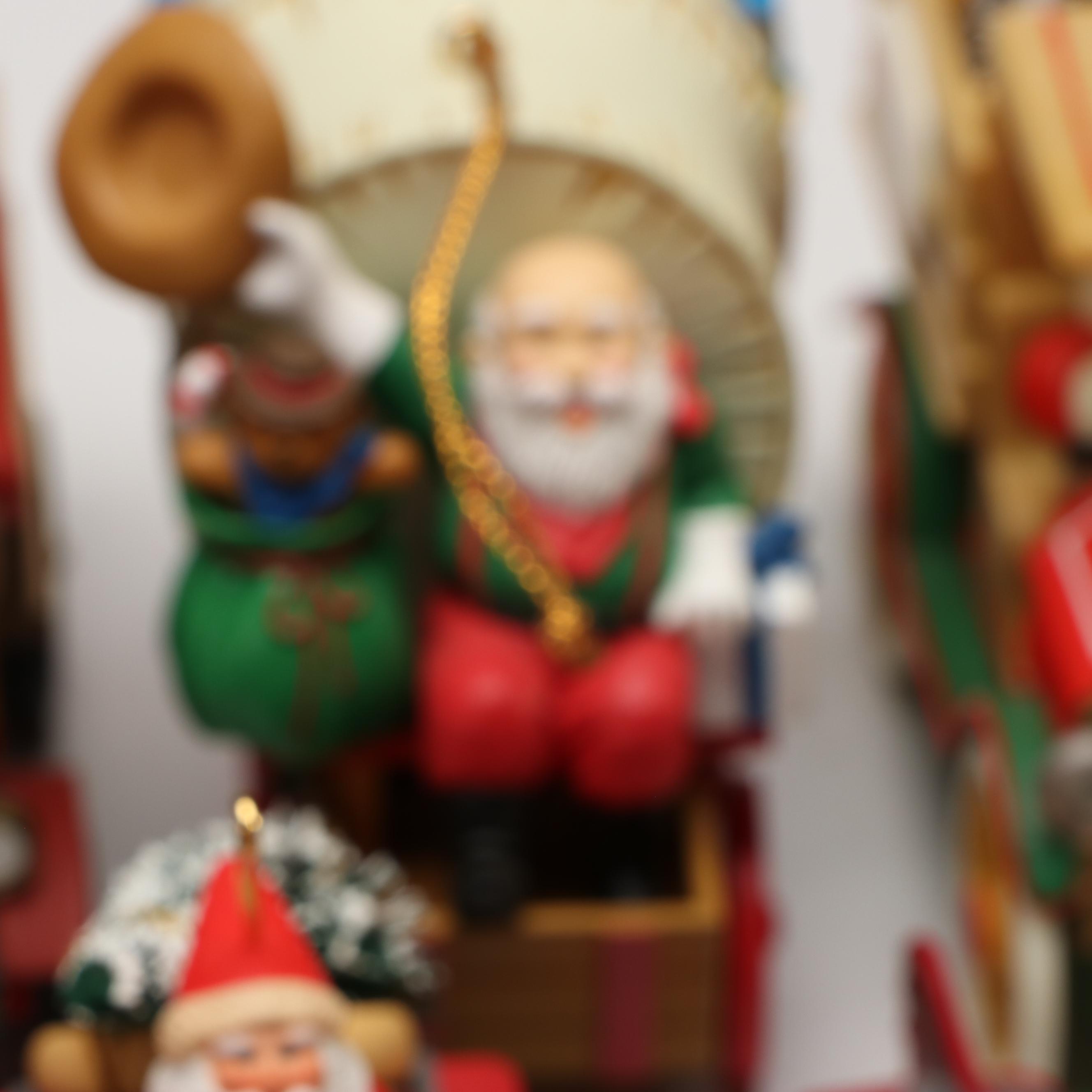 Hallmark Keepsake "Santa's Snowplow" with Other Vintage Hallmark Ornaments