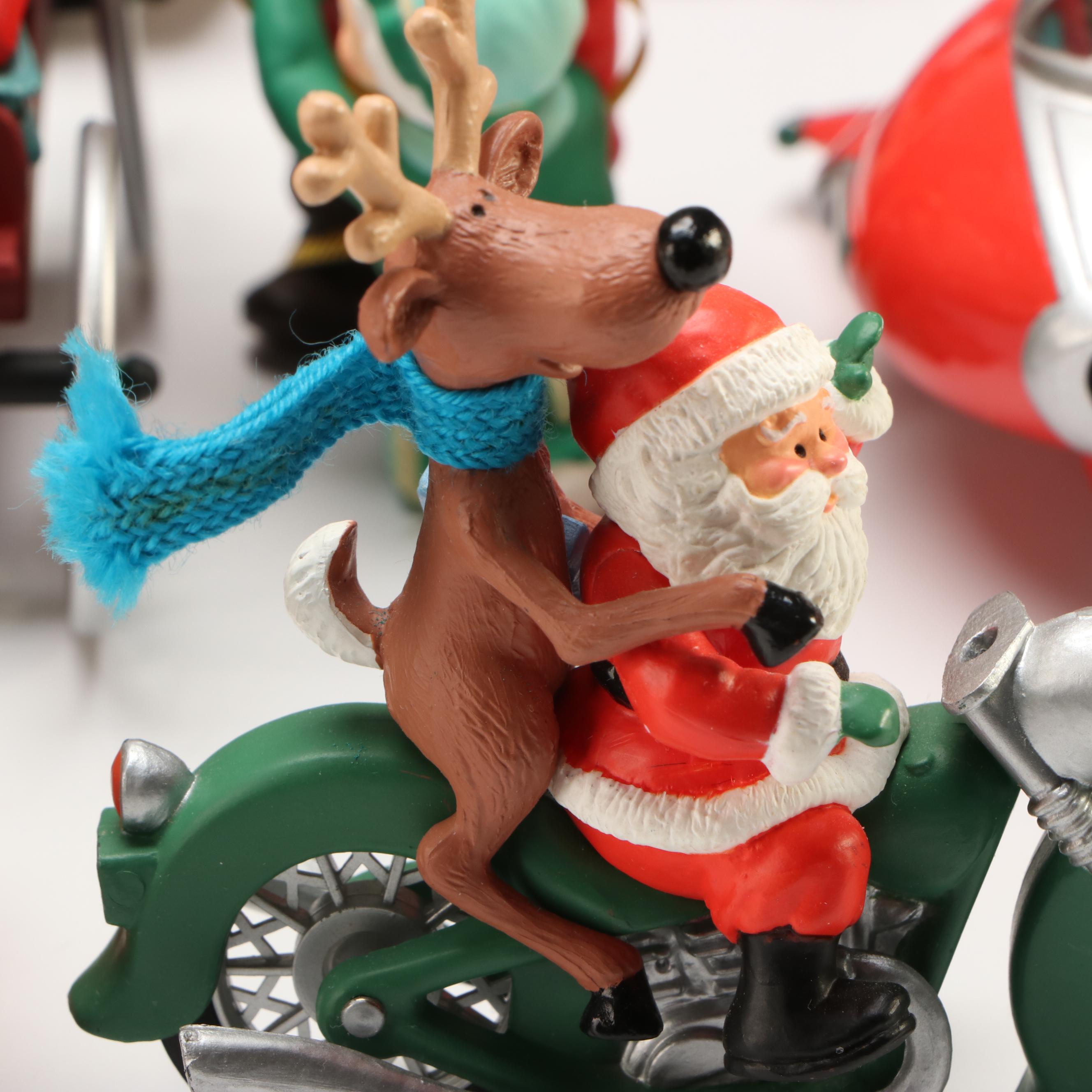 Hallmark Keepsake "Santa's Snowplow" with Other Vintage Hallmark Ornaments