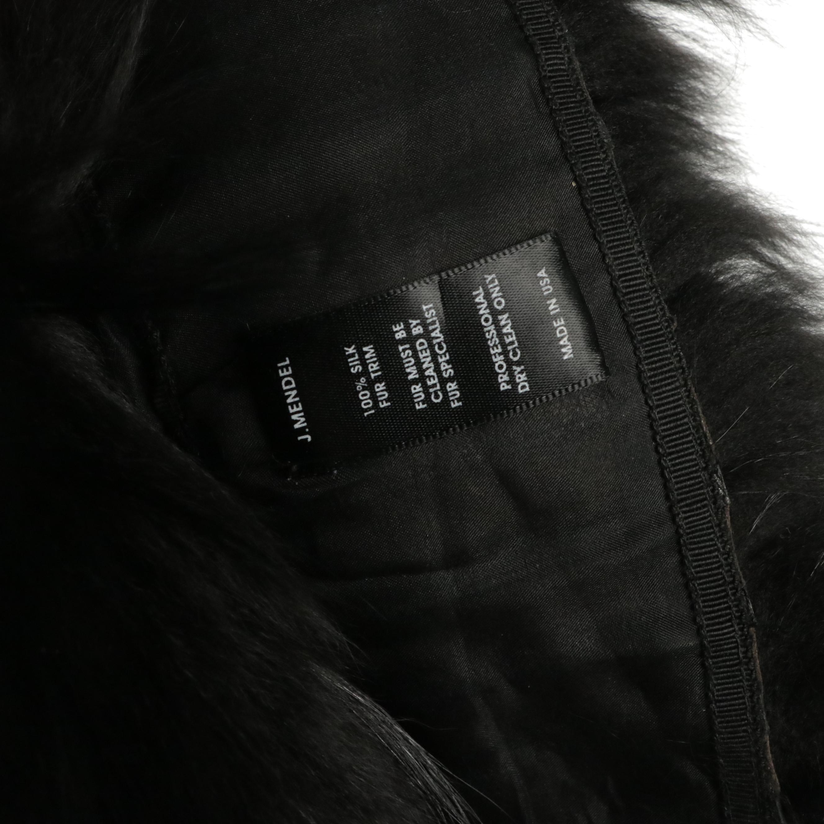 J. Mendel Mini Capelet Wrap in Dyed Tanuki Fur and Shell-Shaped Sequins