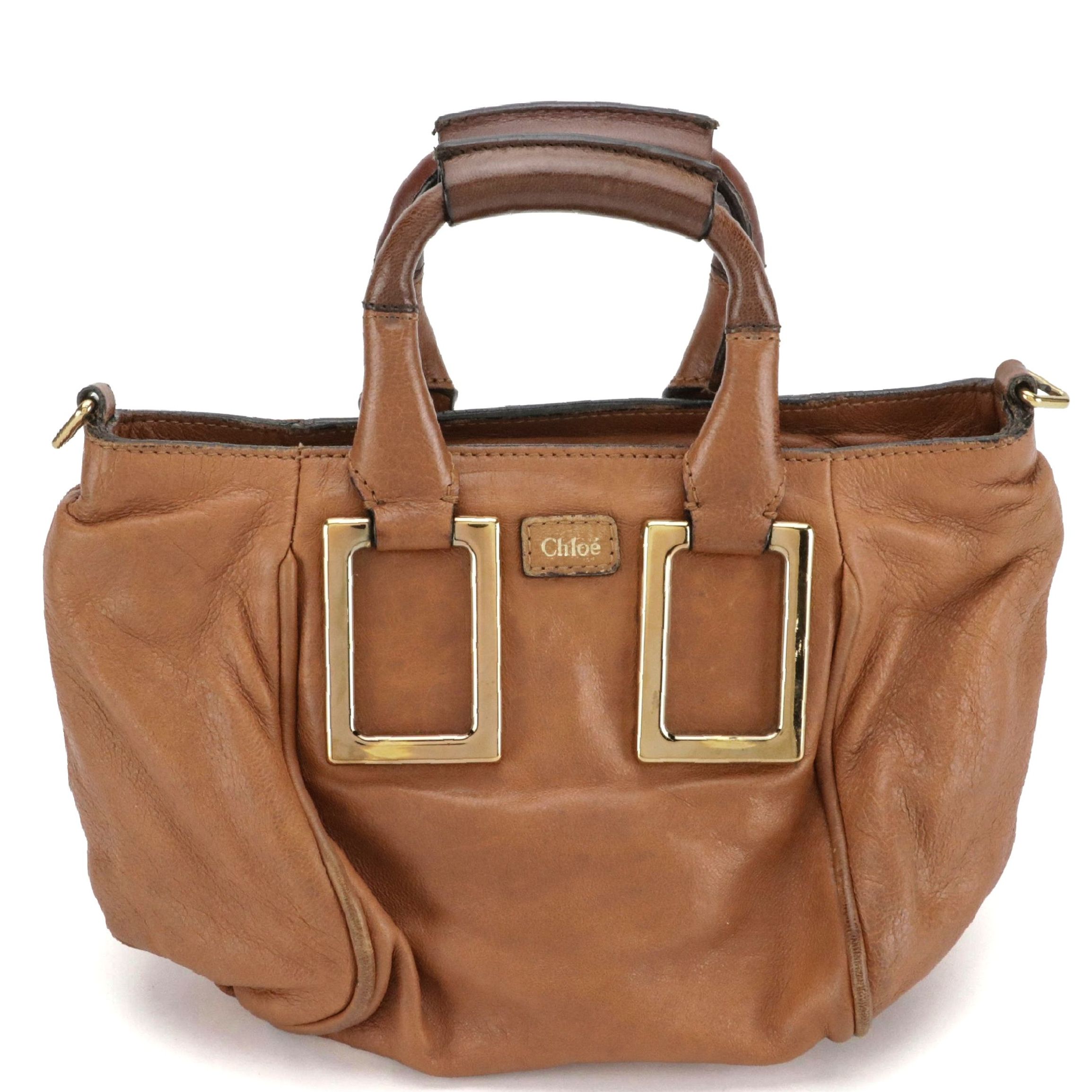 Chloé Mini Ethel Two-Way Satchel in Brown Calfskin Leather