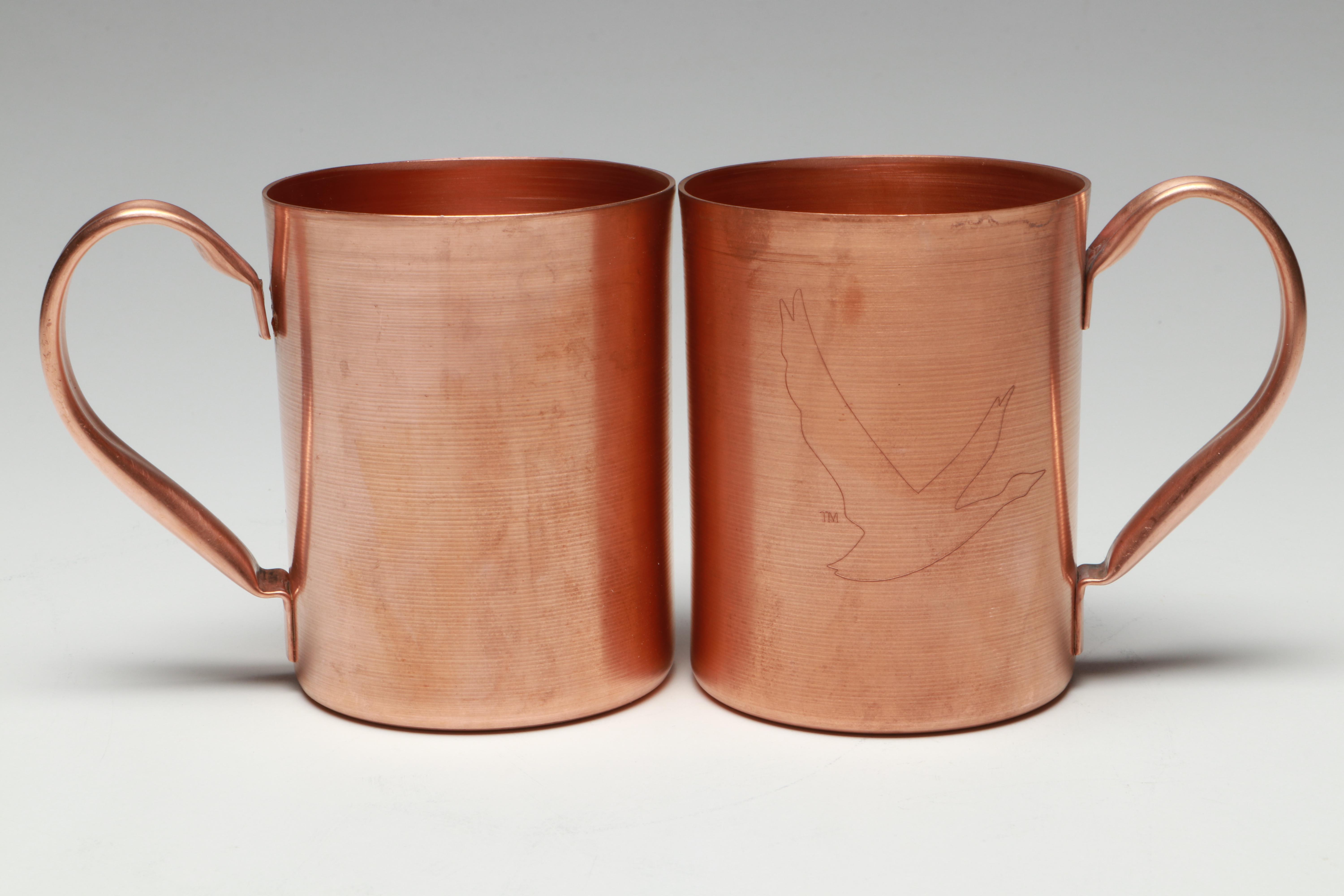 Copper and Brass Lion Head Coal Scuttle with Copper Mugs and Colander