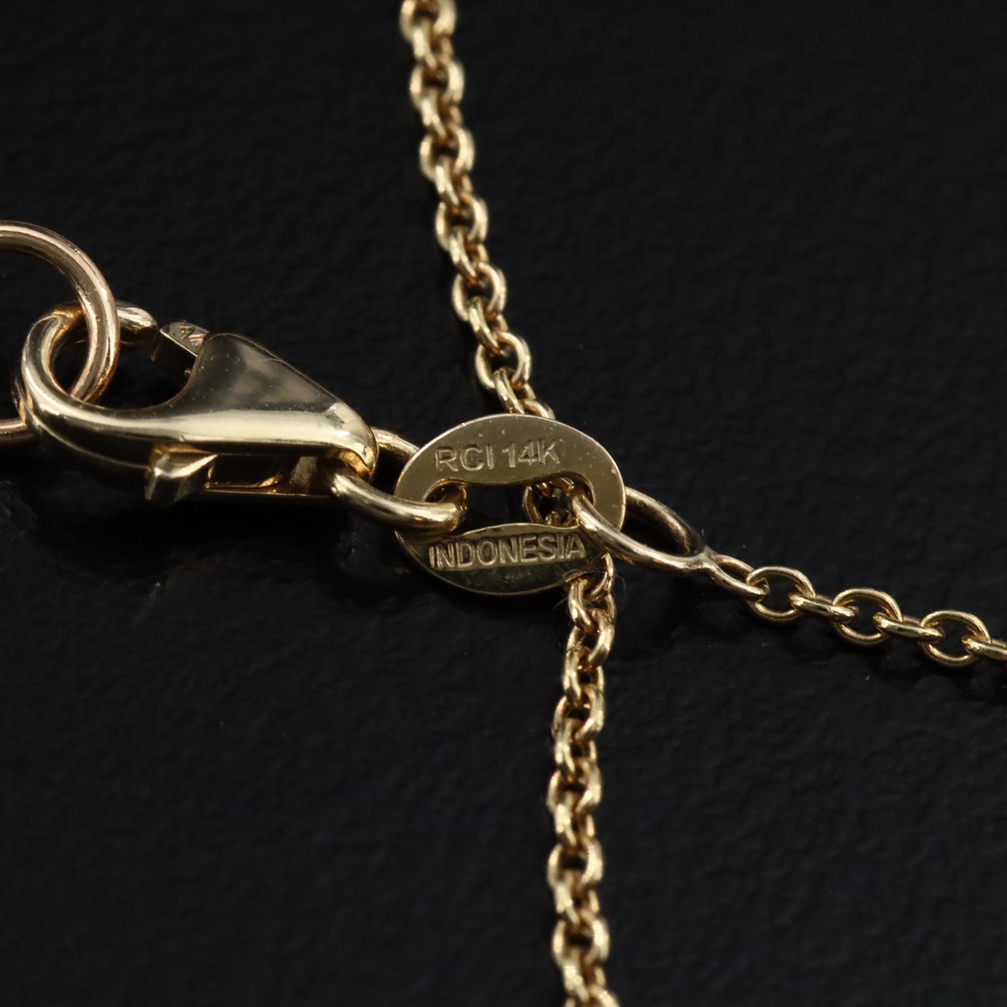 14K Emerald and Diamond Halo East-West Pendant Necklace