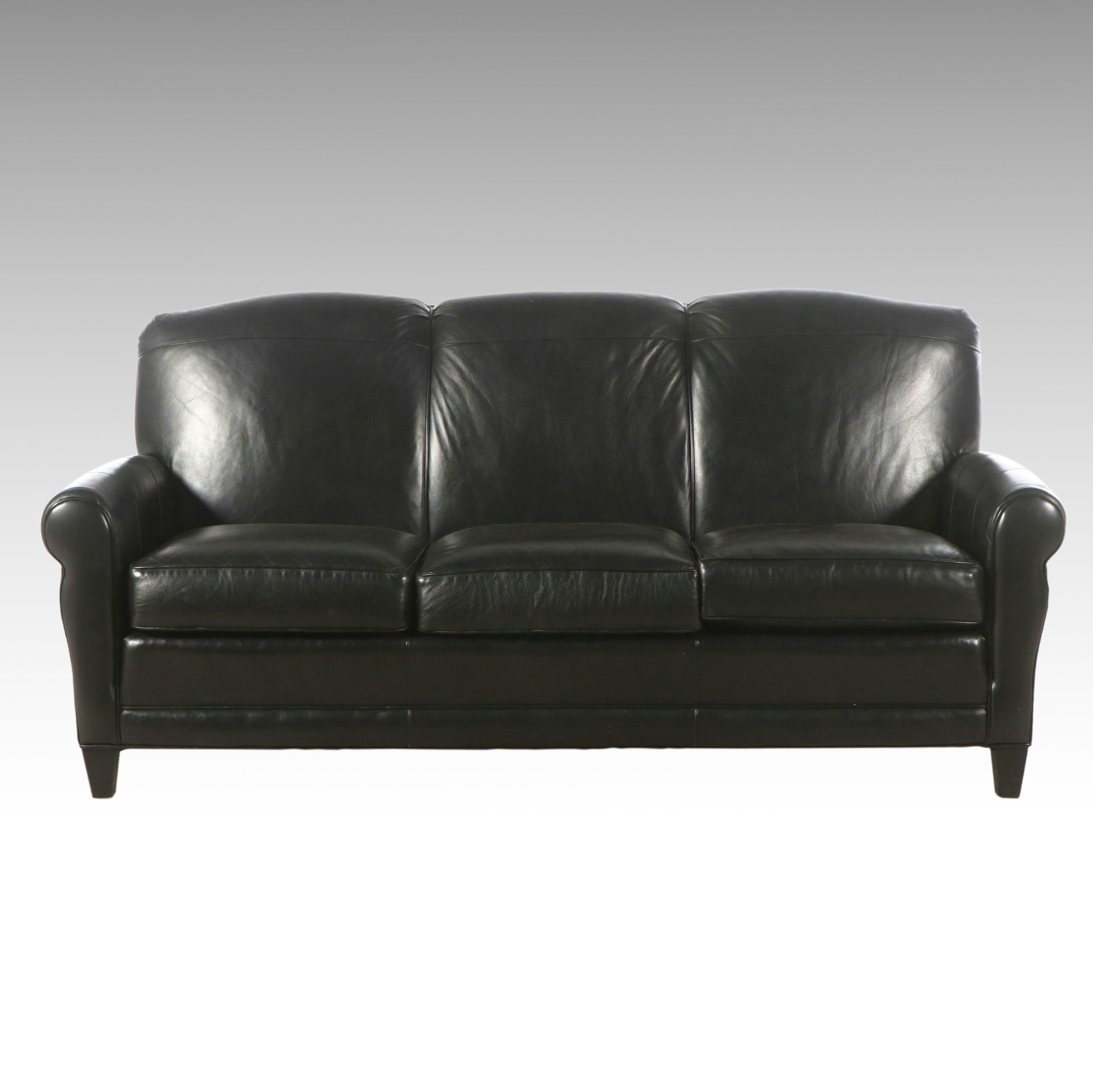 Smith Brothers of Berne Leather Club Style Sofa