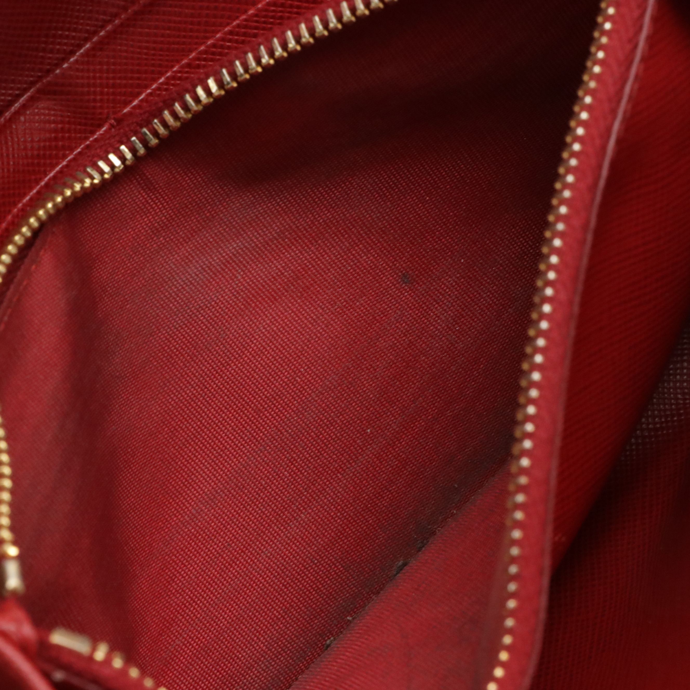 Prada Continental Flap Wallet in Red Saffiano Leather