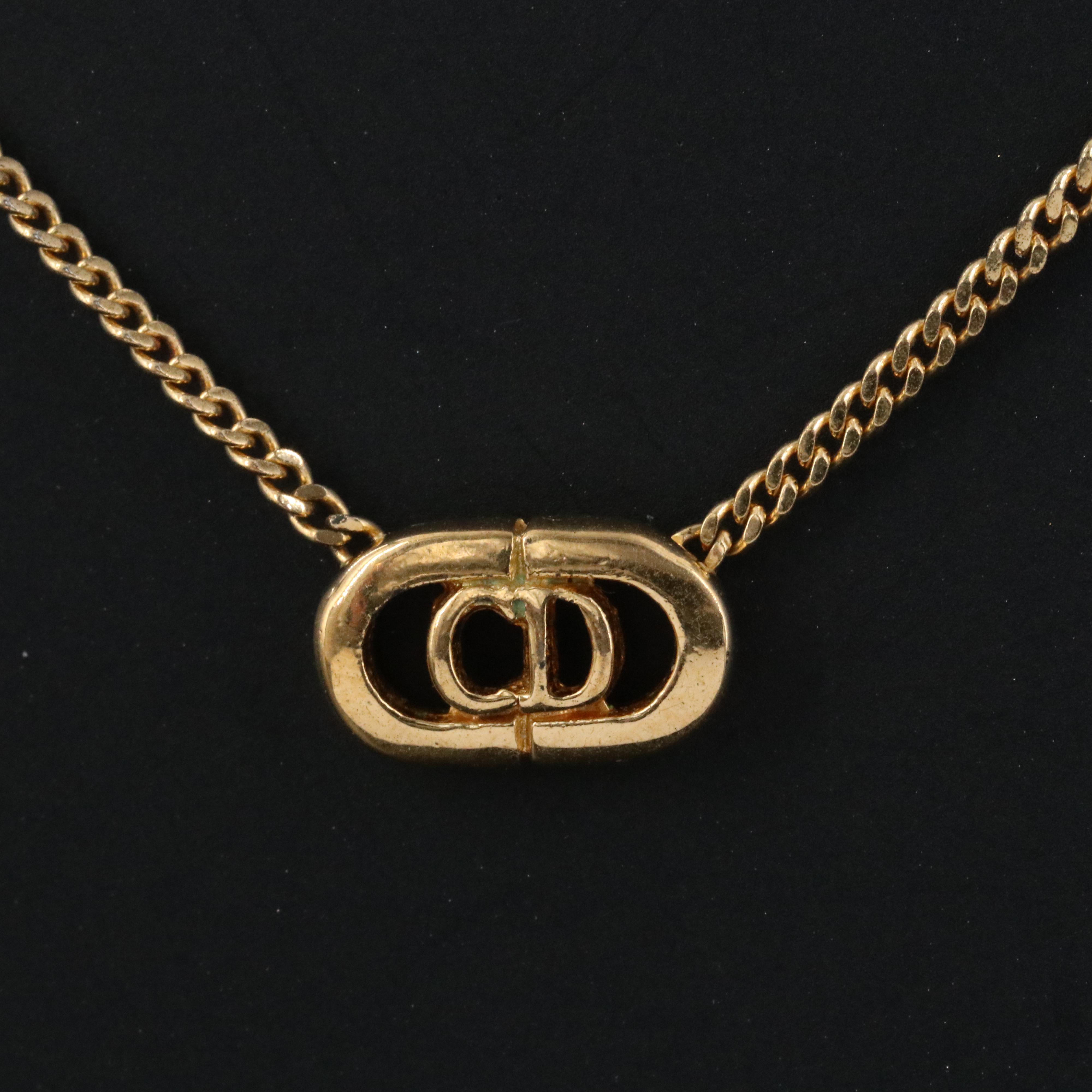 Christian Dior CD Logo Necklace
