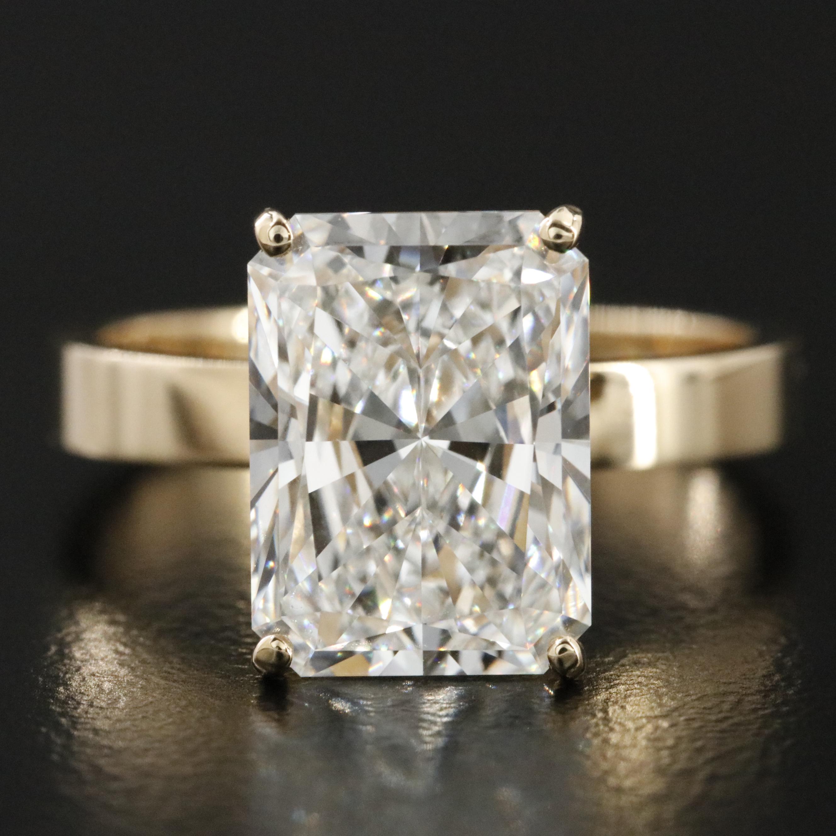 14K 5.10 CT Lab Grown Diamond Solitaire Ring with IGI Report