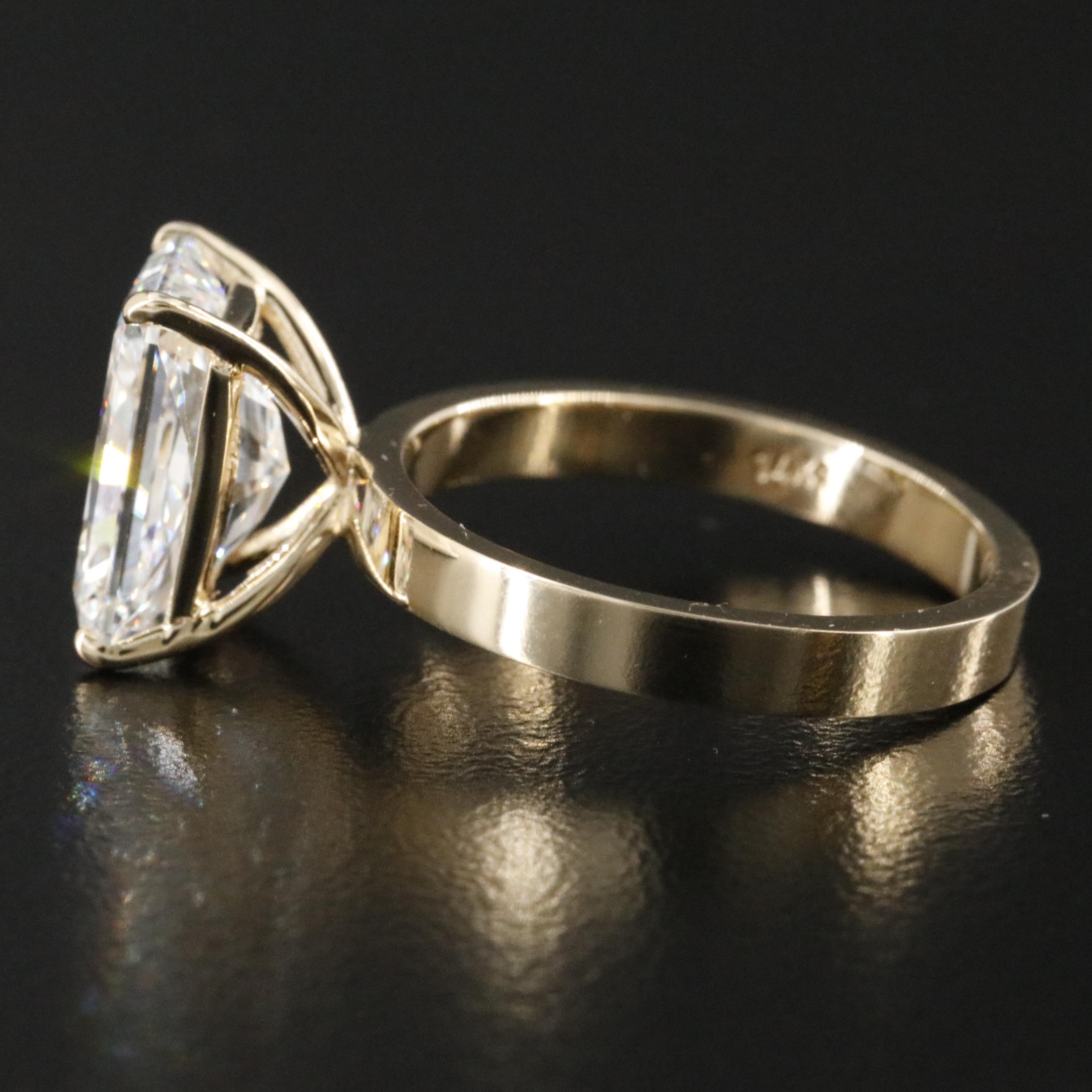 14K 5.10 CT Lab Grown Diamond Solitaire Ring with IGI Report