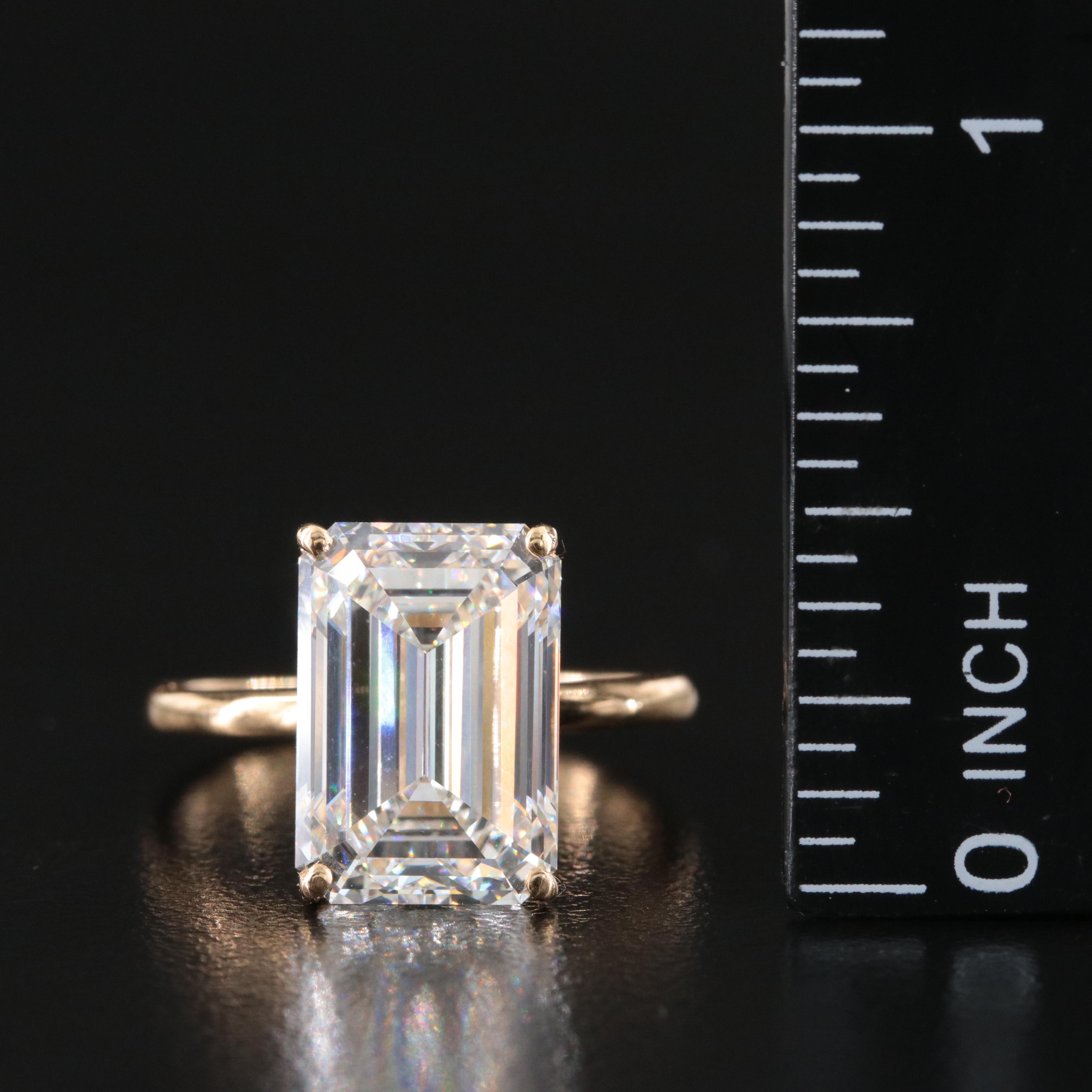 18K  6.80 CT Lab Grown Diamond Solitaire Ring with IGI Report