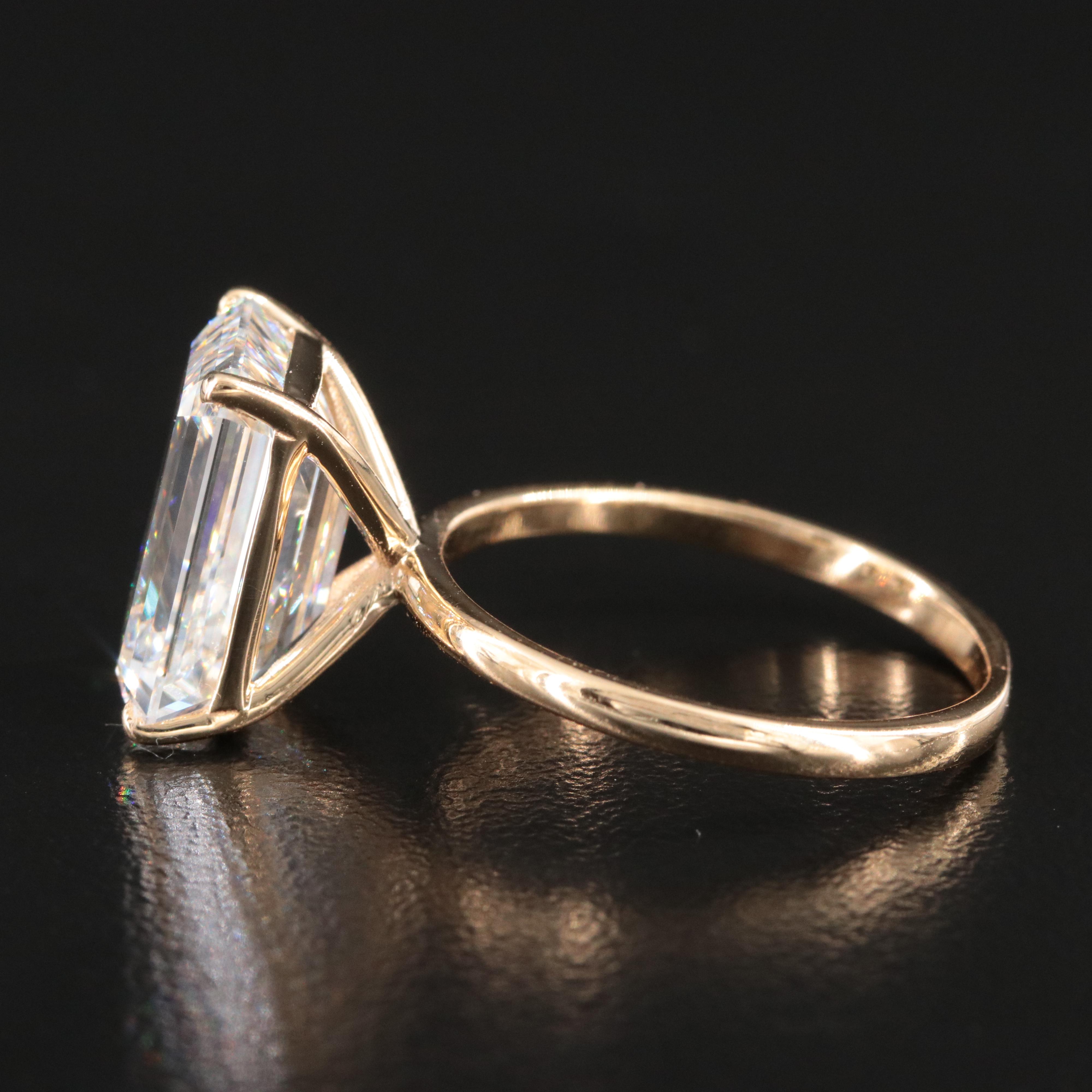 18K  6.80 CT Lab Grown Diamond Solitaire Ring with IGI Report