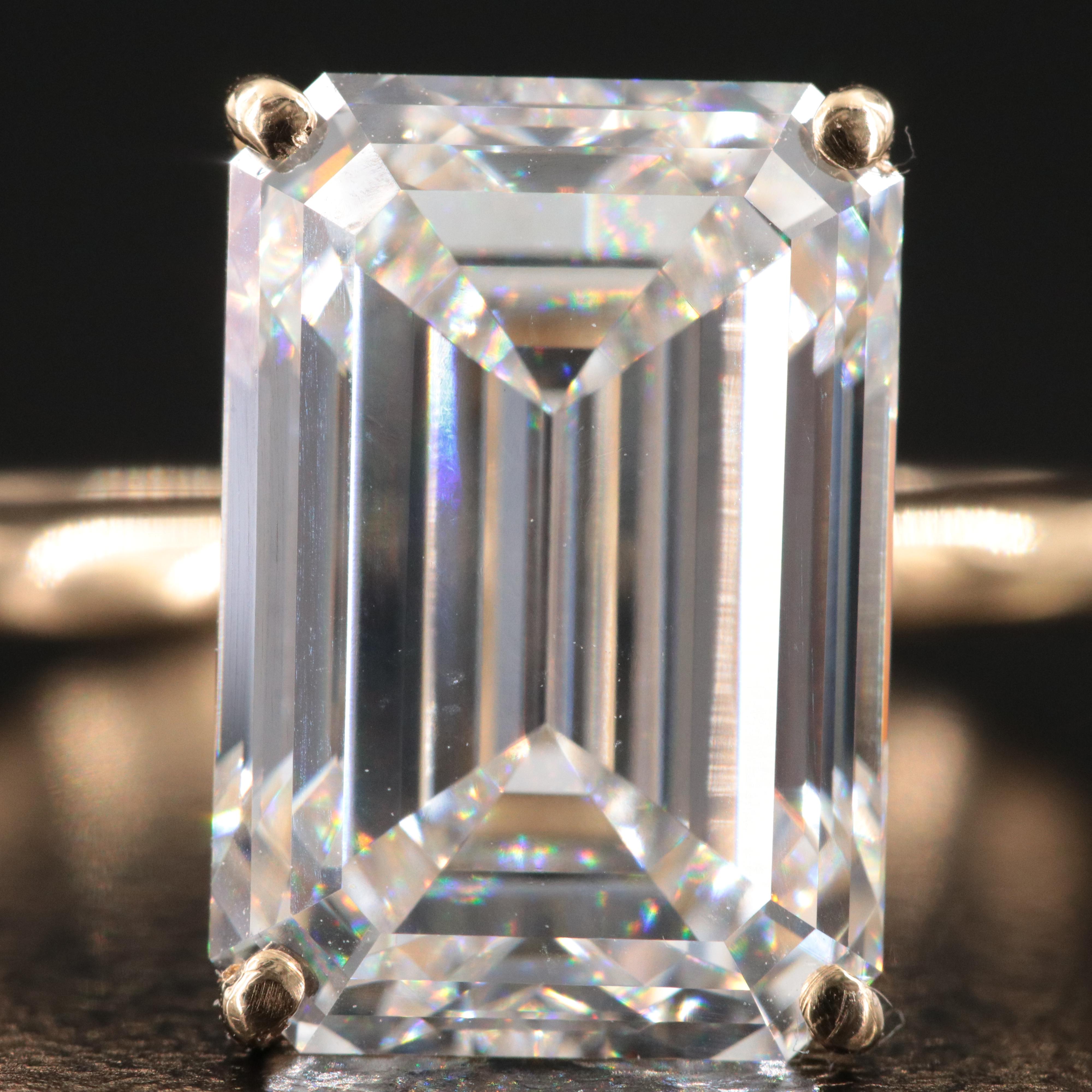 18K  6.80 CT Lab Grown Diamond Solitaire Ring with IGI Report