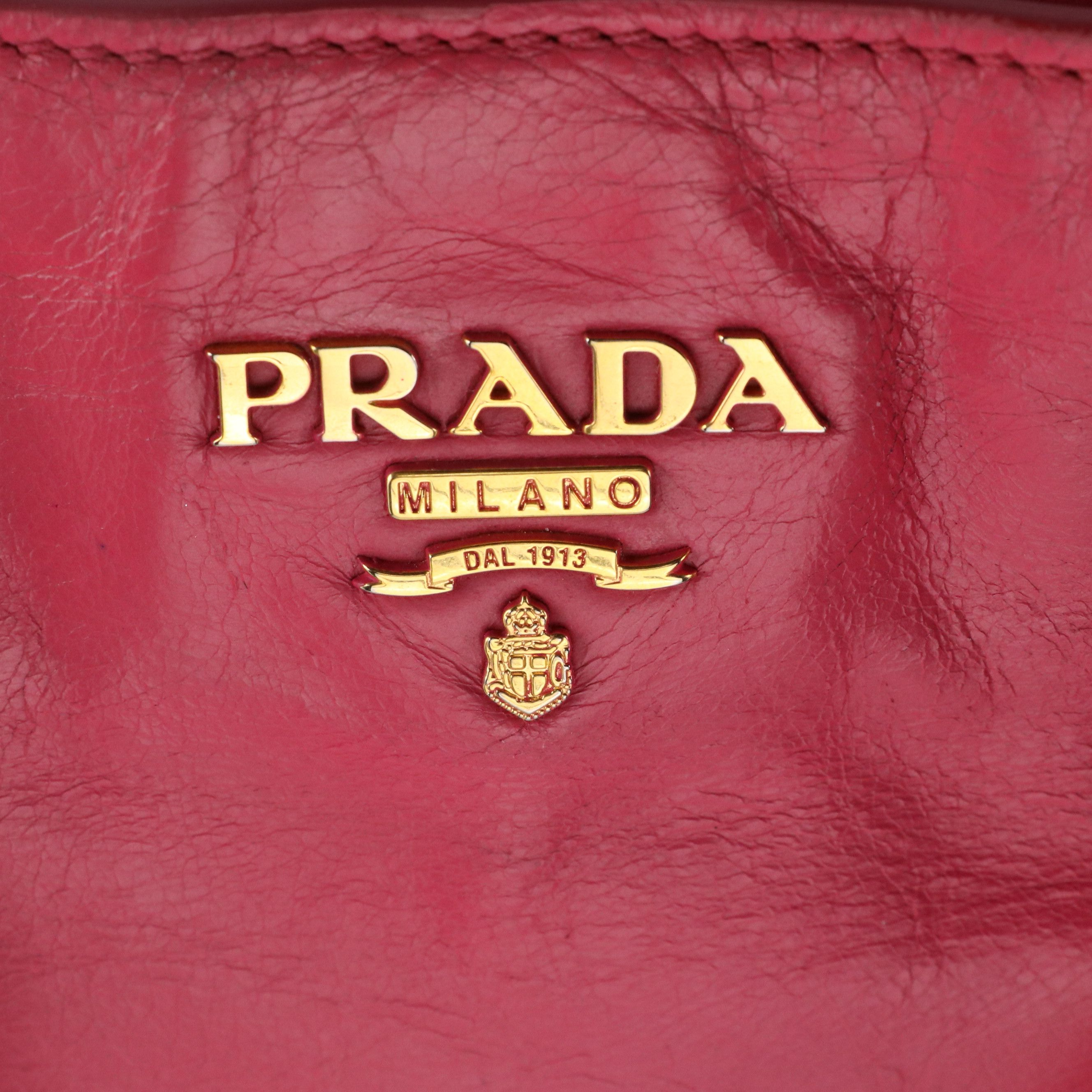 Prada Top Handle Shopper Tote in Hot Pink Vitello Daino Leather