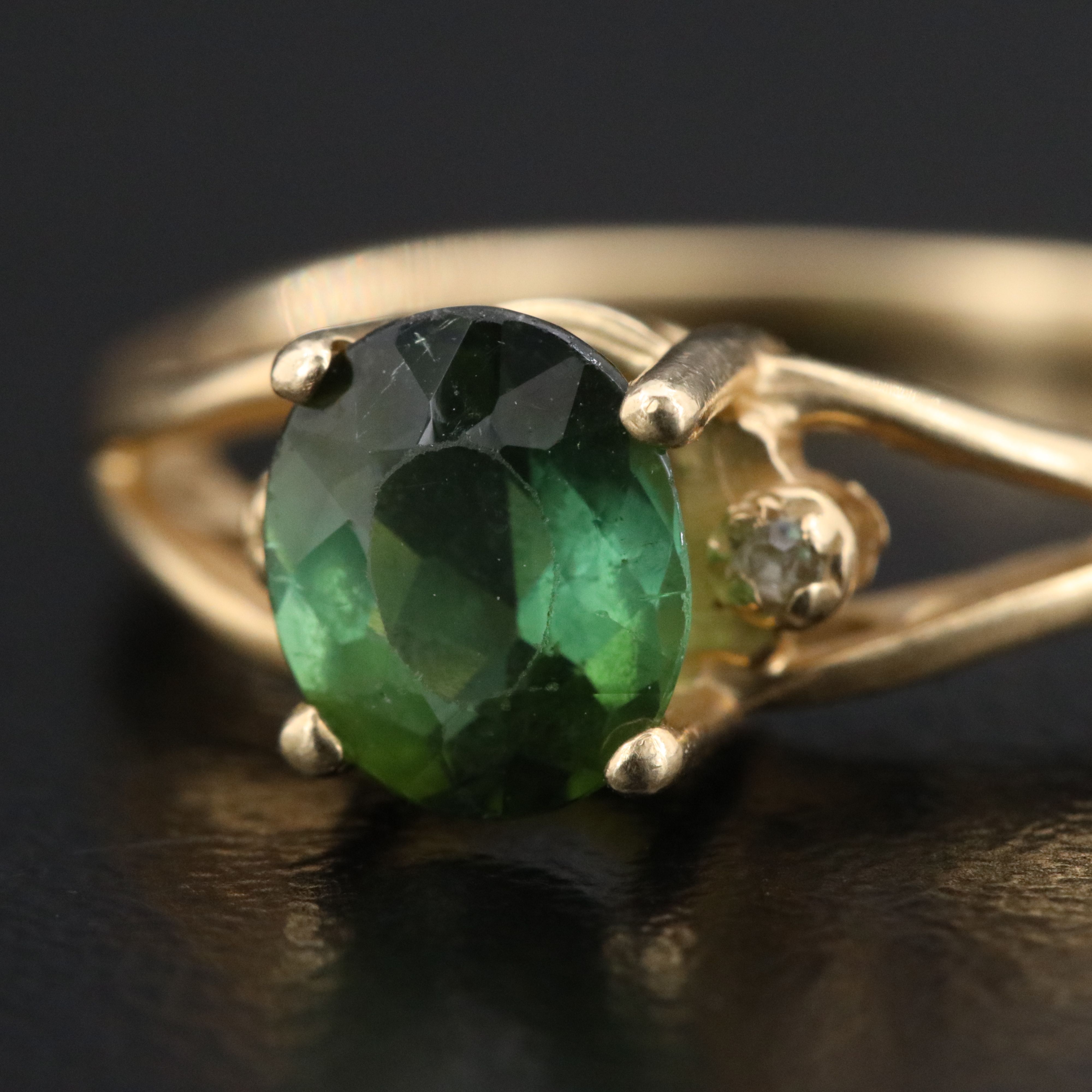14K Tourmaline and Diamond Ring