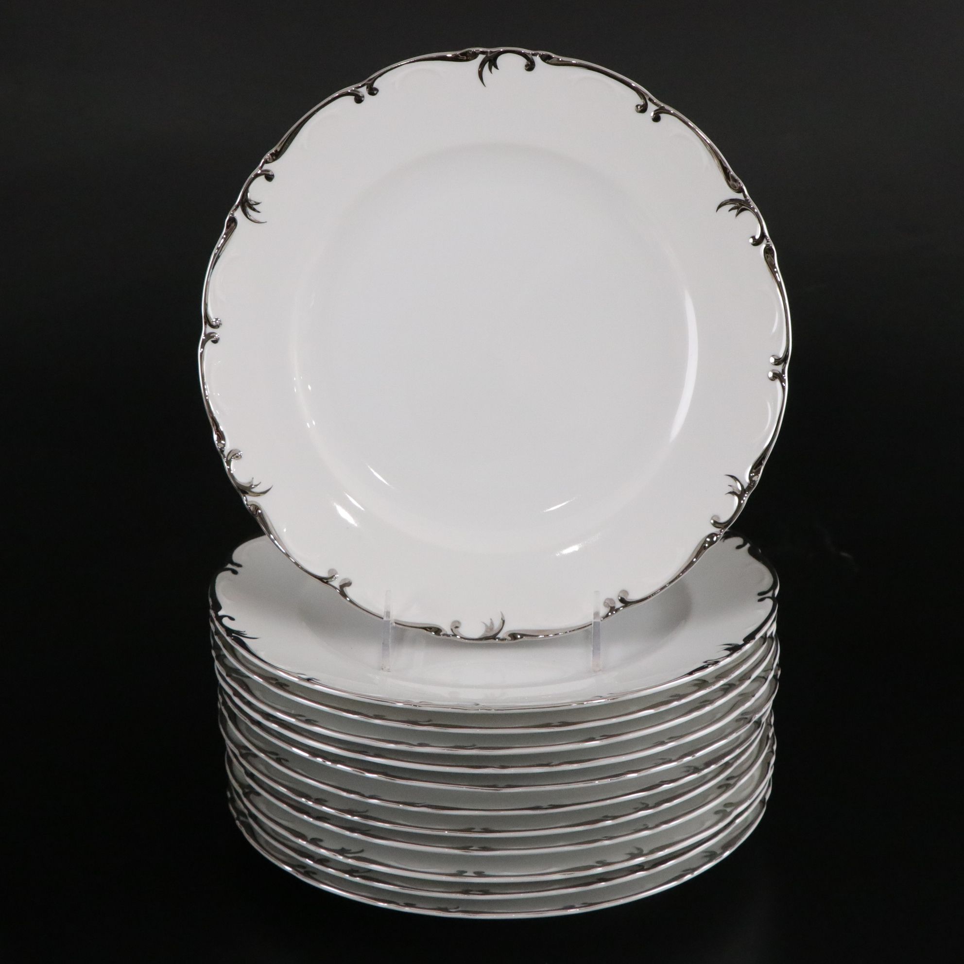 Amcrest "Imperial" Platinum Dinnerware Set for 12 with Extras