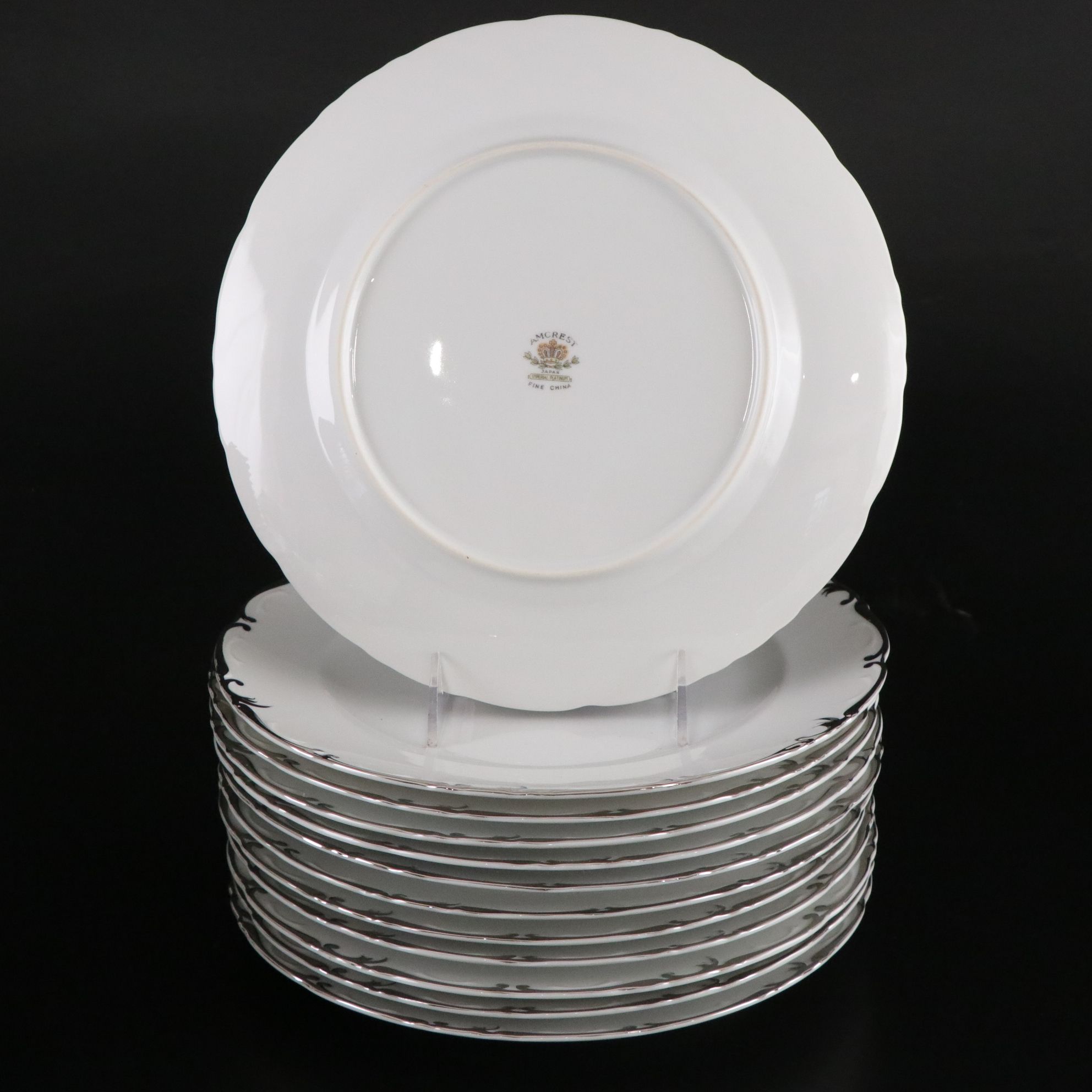 Amcrest "Imperial" Platinum Dinnerware Set for 12 with Extras