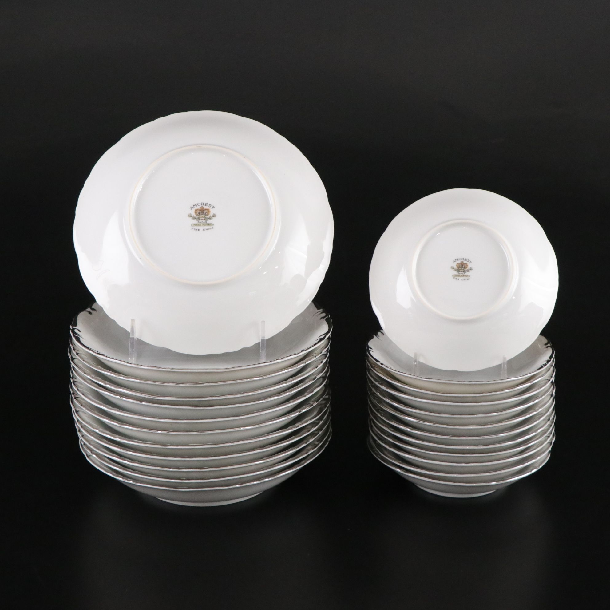 Amcrest "Imperial" Platinum Dinnerware Set for 12 with Extras