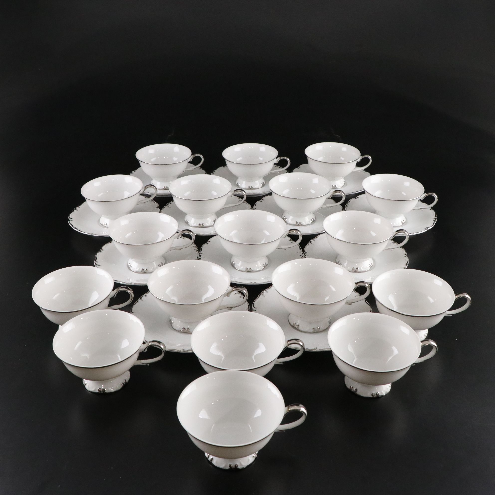 Amcrest "Imperial" Platinum Dinnerware Set for 12 with Extras