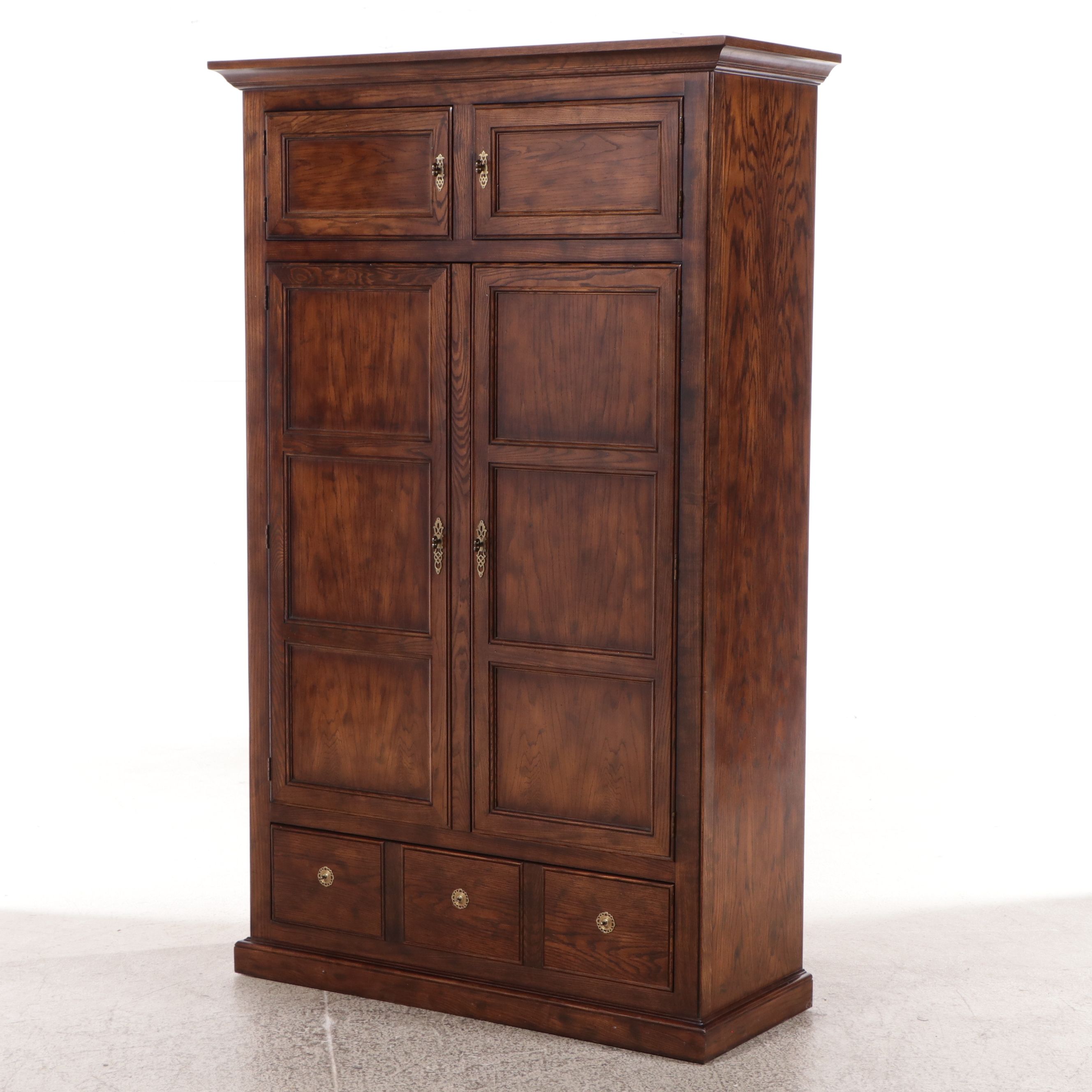 Henredon George II Style Pecan Armoire