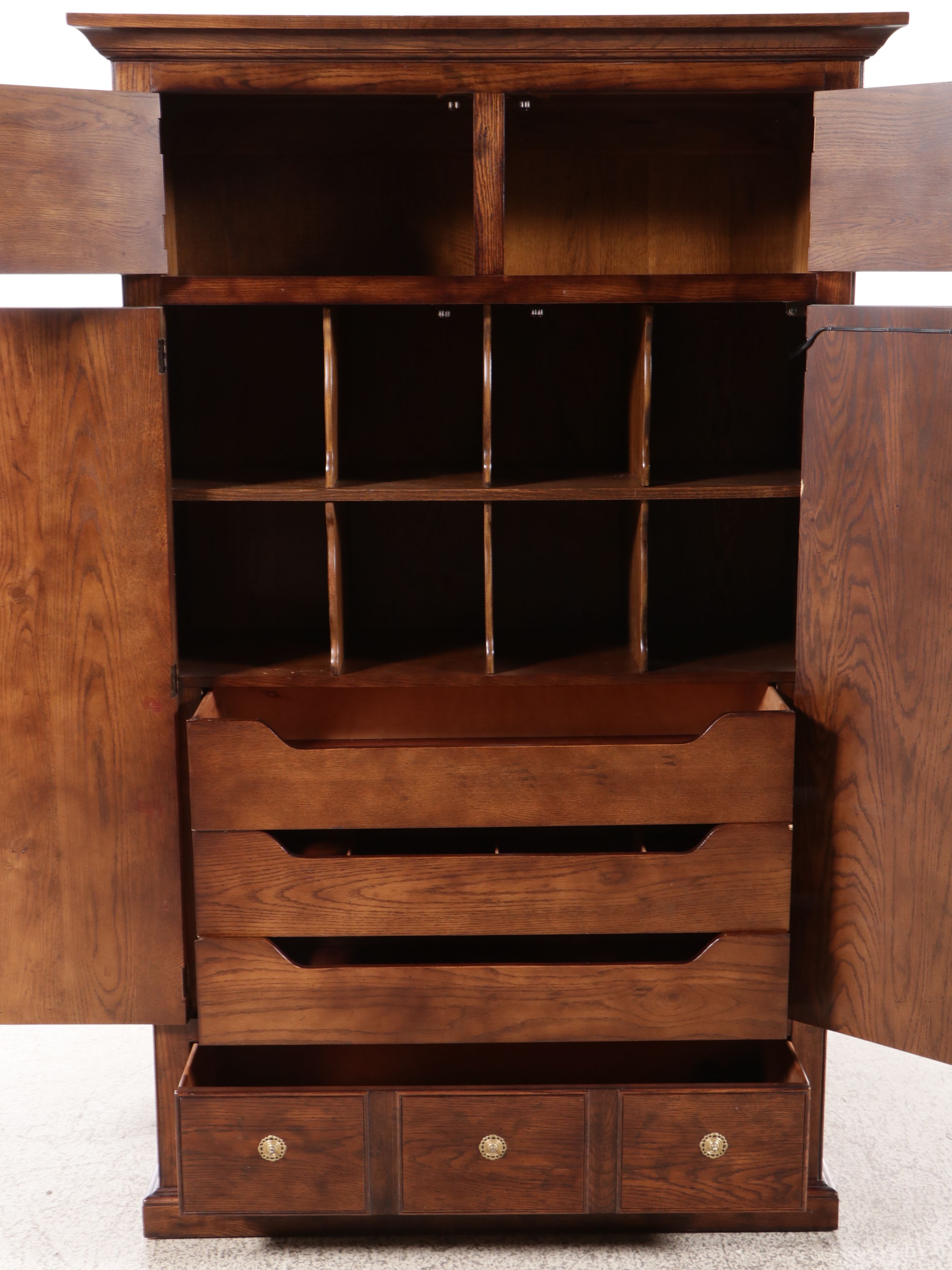 Henredon George II Style Pecan Armoire