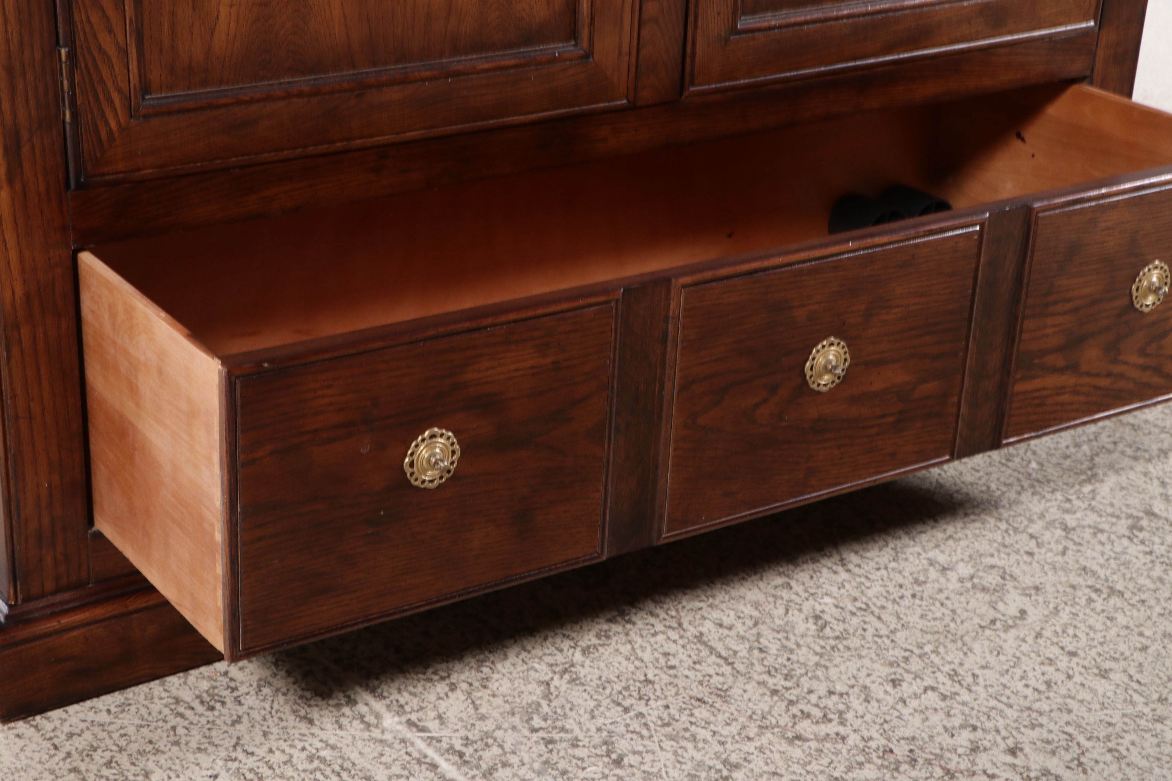 Henredon George II Style Pecan Armoire