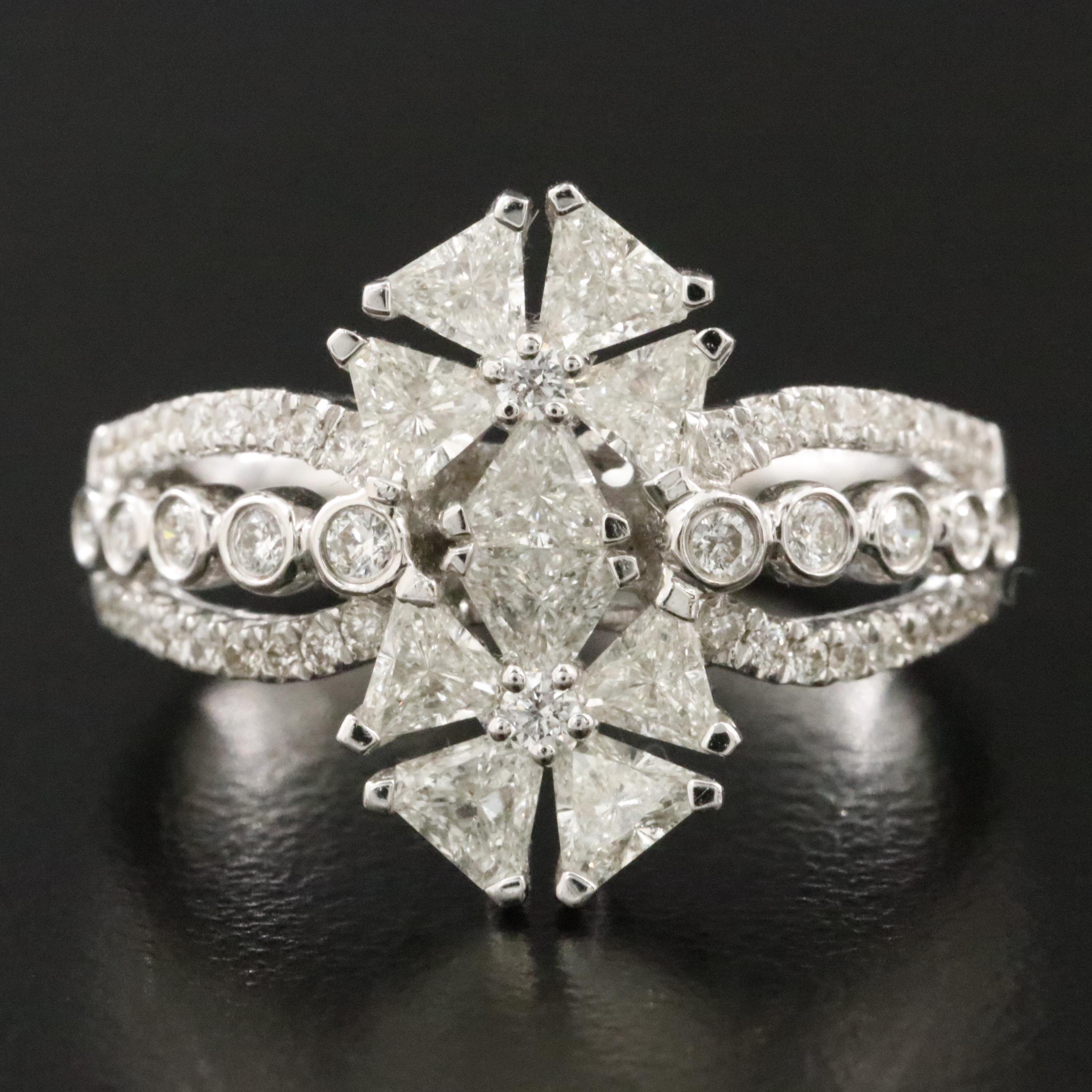 18K 1.26 CTW Diamond Floral Ring