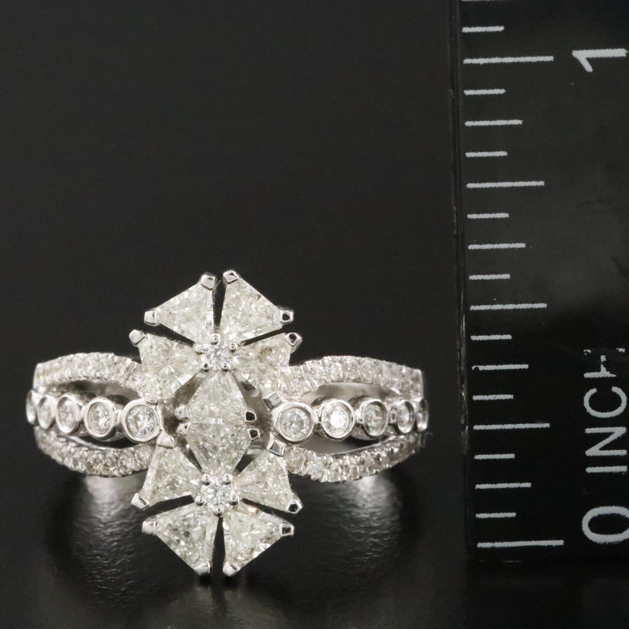 18K 1.26 CTW Diamond Floral Ring