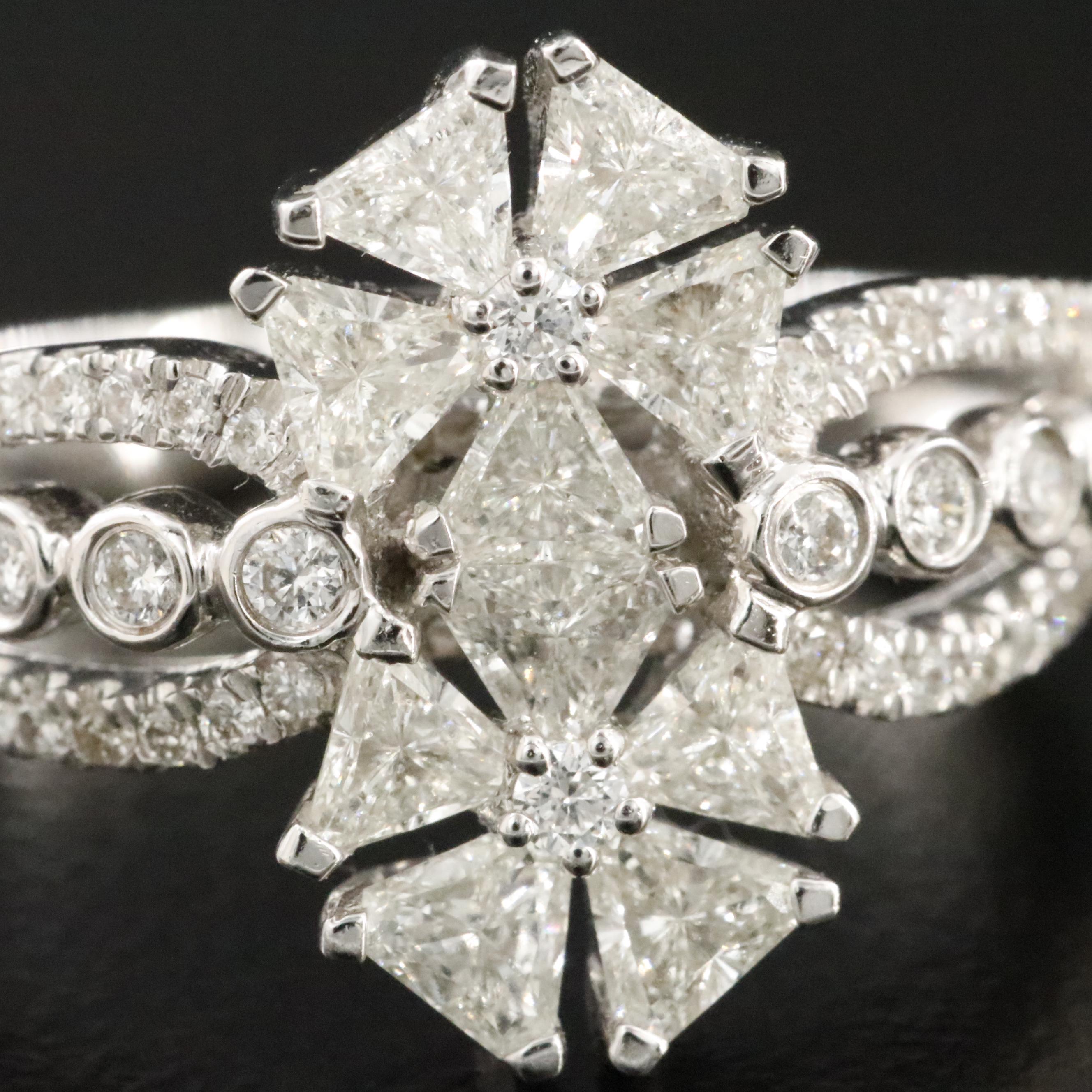18K 1.26 CTW Diamond Floral Ring