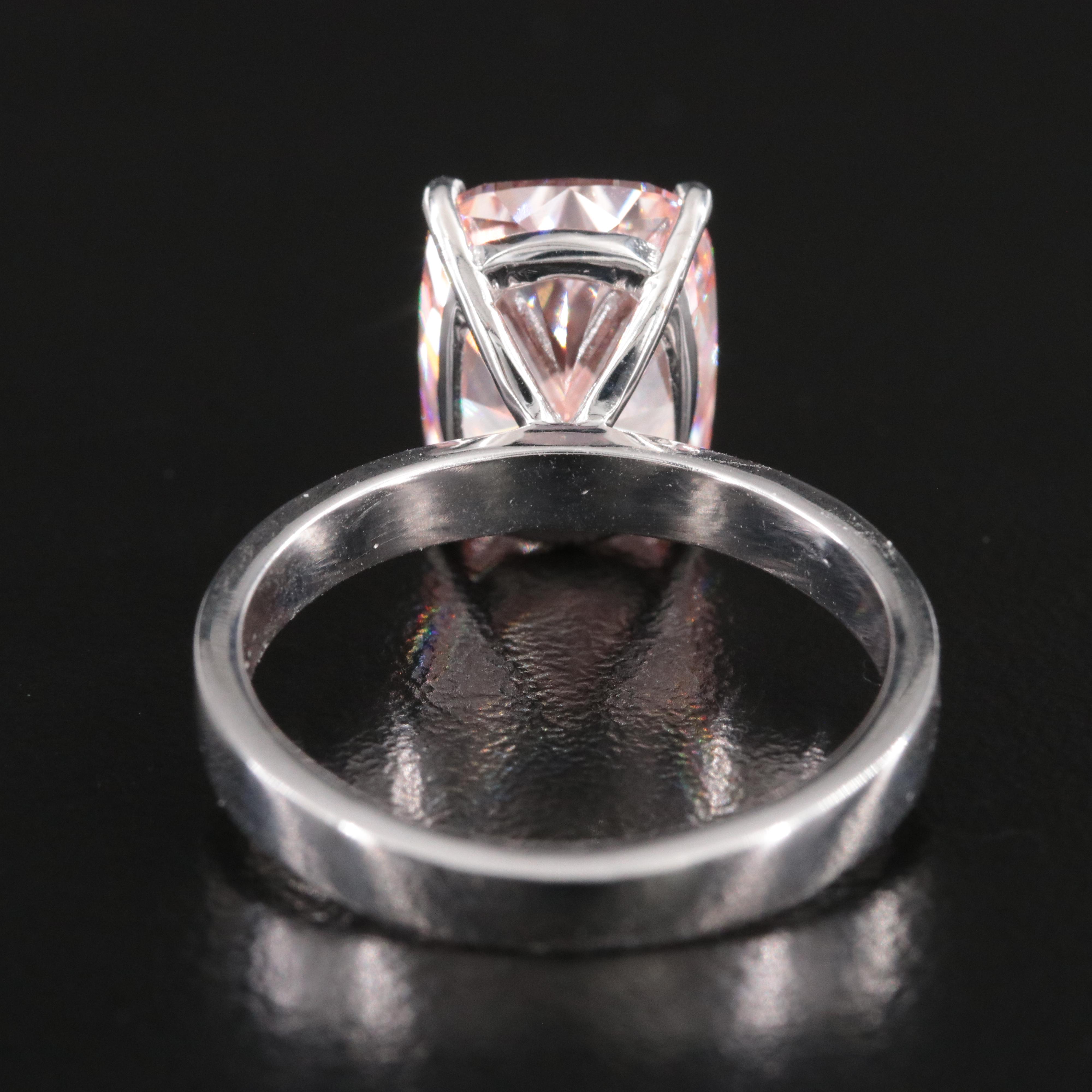 14K 5.07 CT Lab Grown Fancy Pink Diamond Solitaire Ring with IGI Report