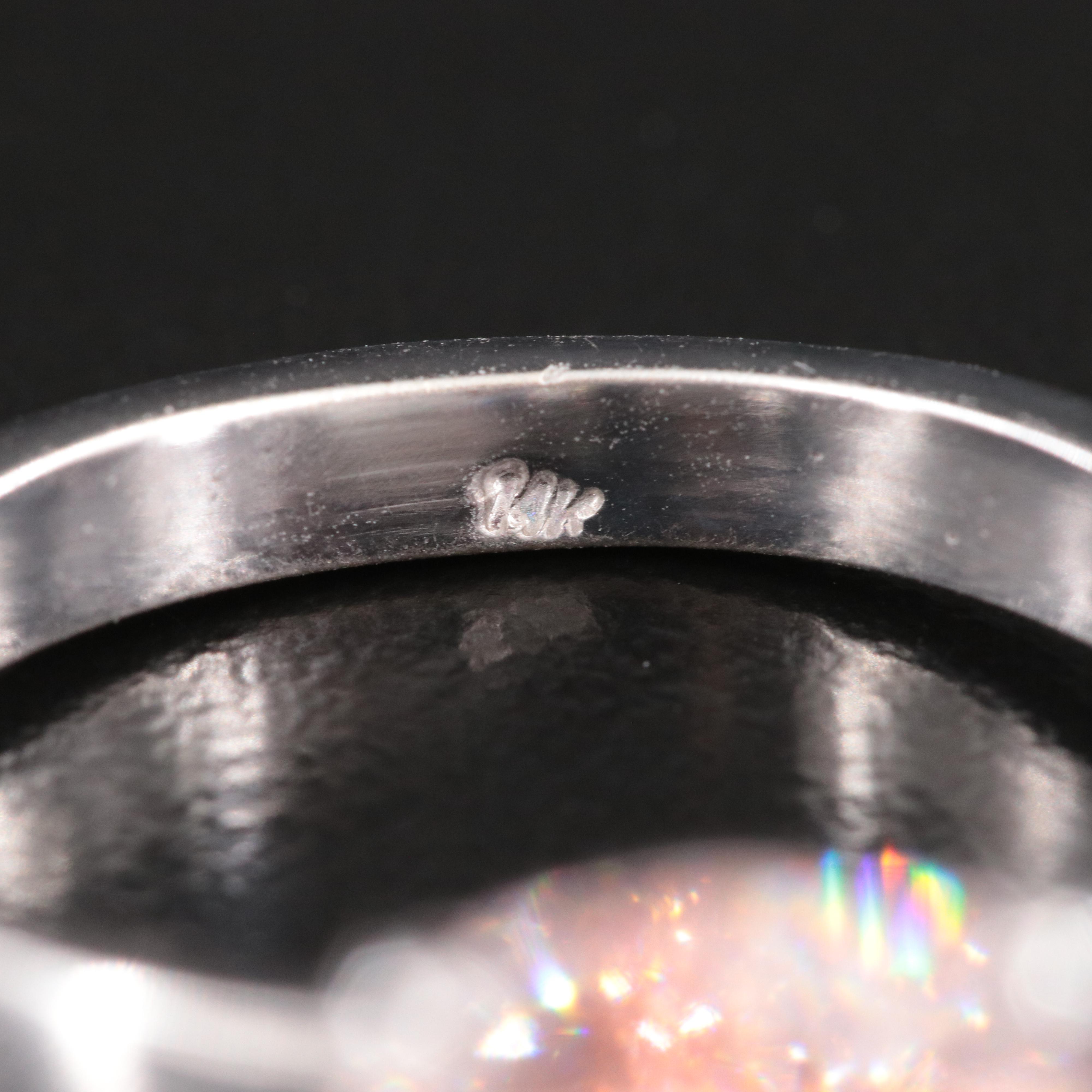 14K 5.07 CT Lab Grown Fancy Pink Diamond Solitaire Ring with IGI Report