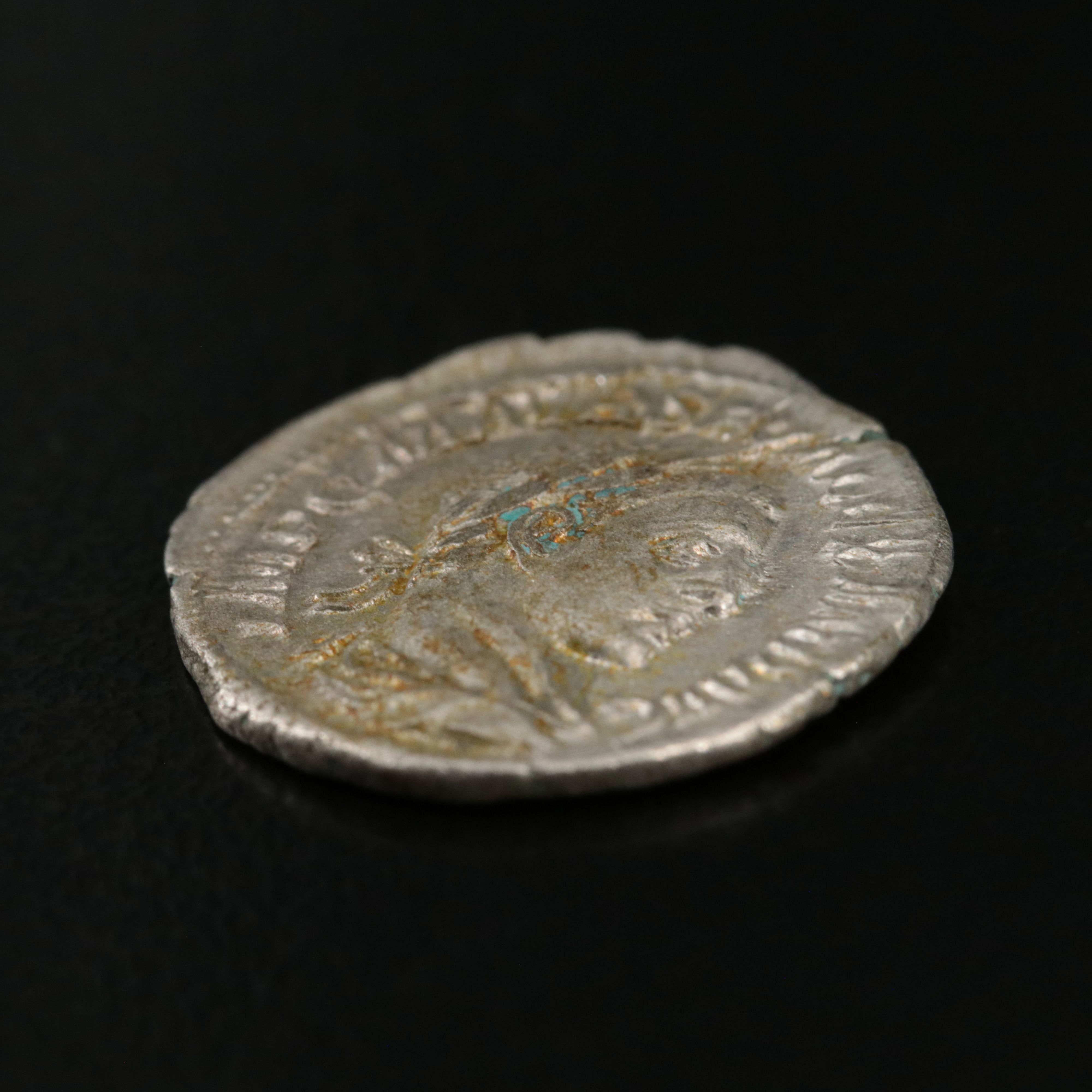 Ancient Roman Imperial AR Denarius Coin of Severus Alexander, ca. 224 A.D.