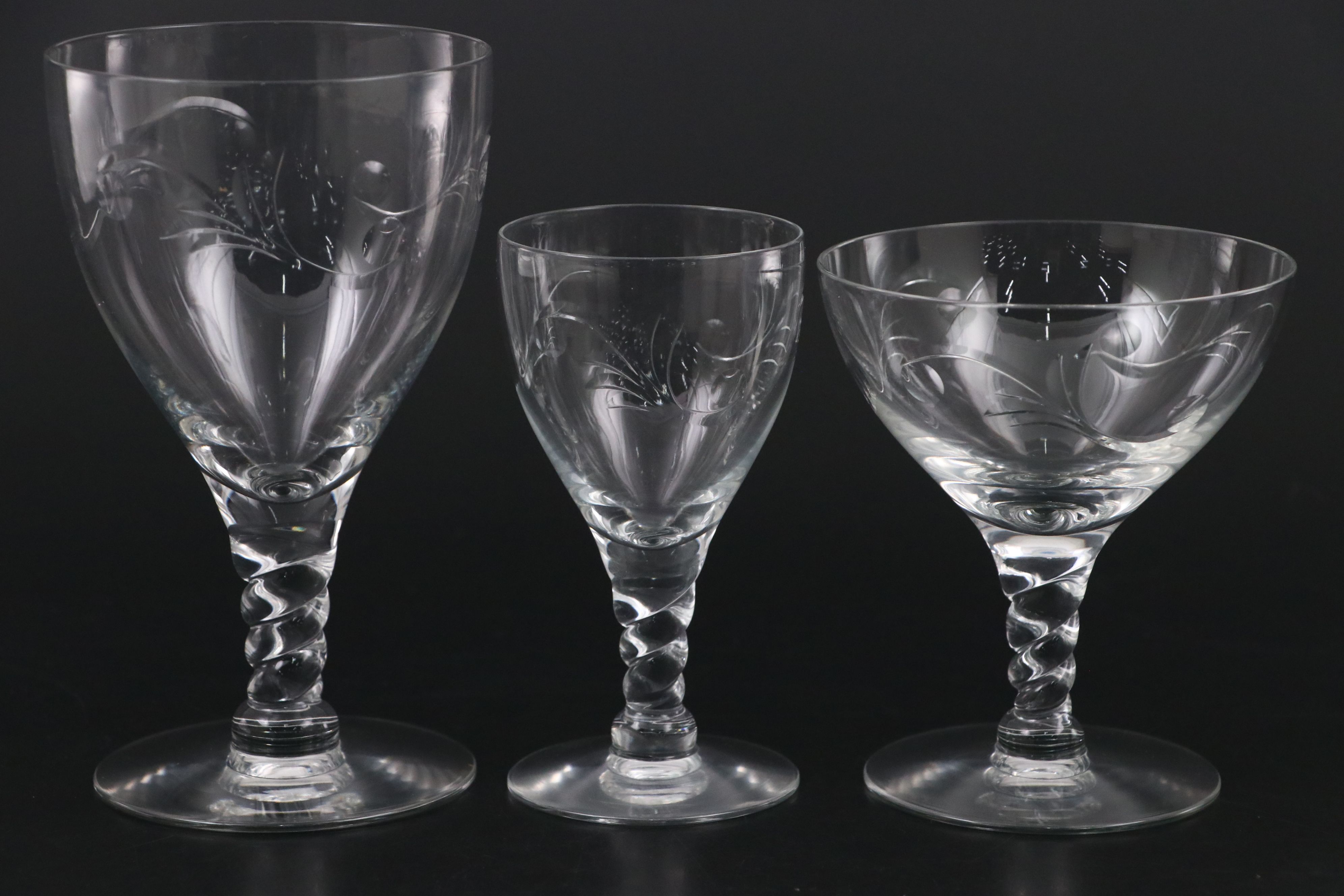 Seneca "Arcadia" Glass Stemware and Salad Plates